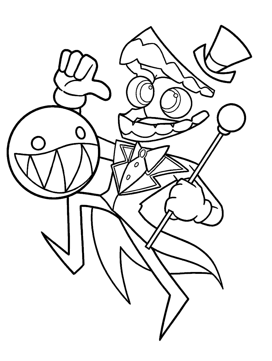 caine and bubble fun the amazing digital circus line art