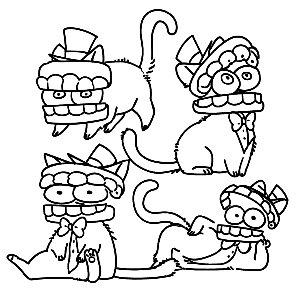 caine as a cat the amazing digital circus line art