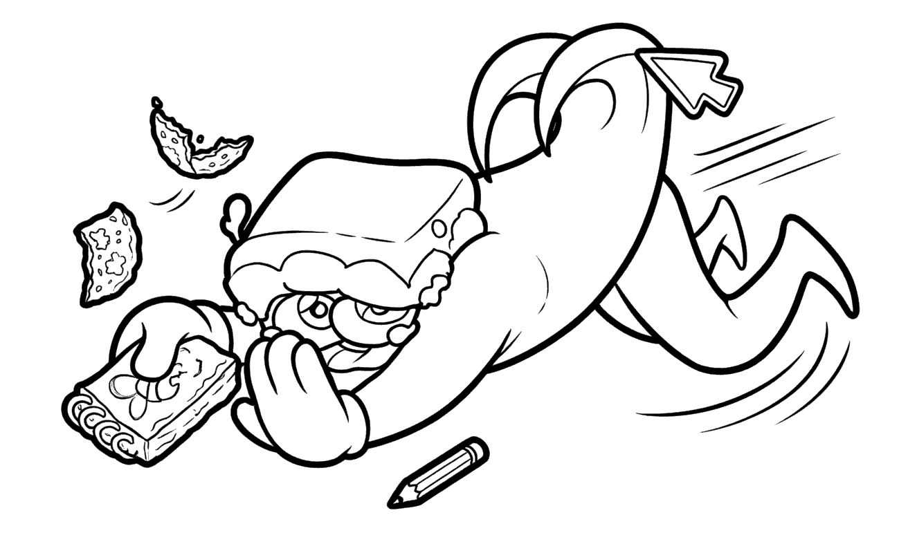 caine chasing after his notebook the amazing digital circus line art