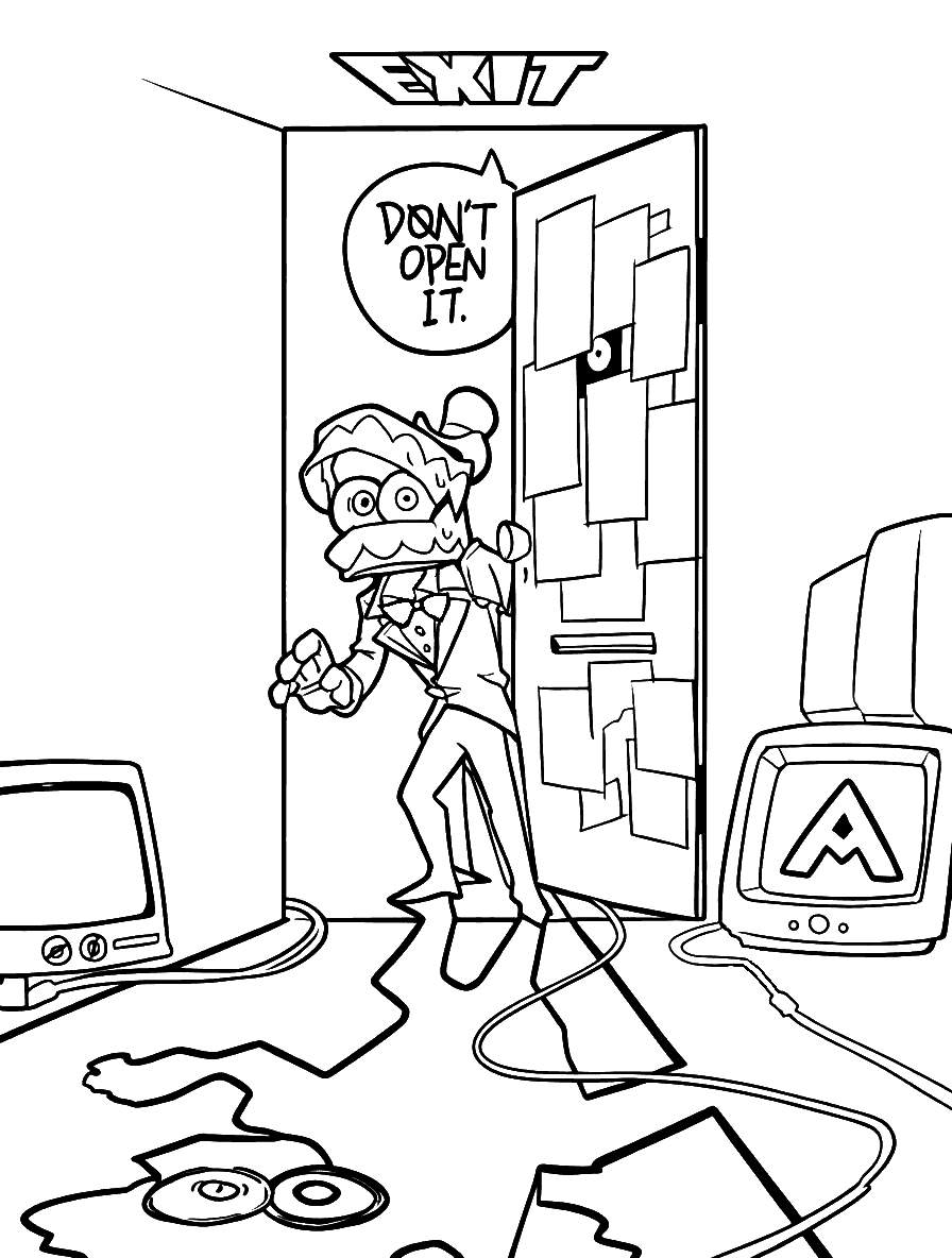 caine exit door secret room mystery tadc the amazing digital circus line art