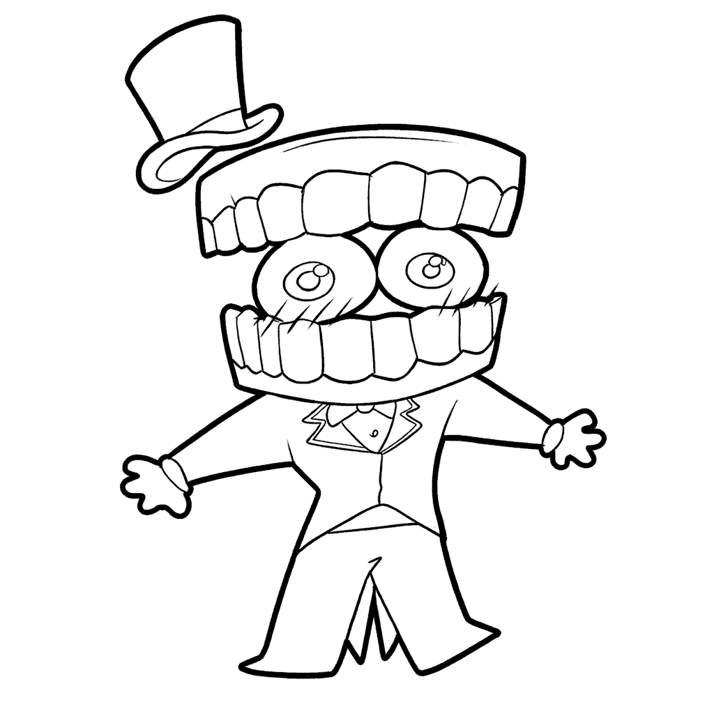 caine from the amazing digital circus formal suit line art