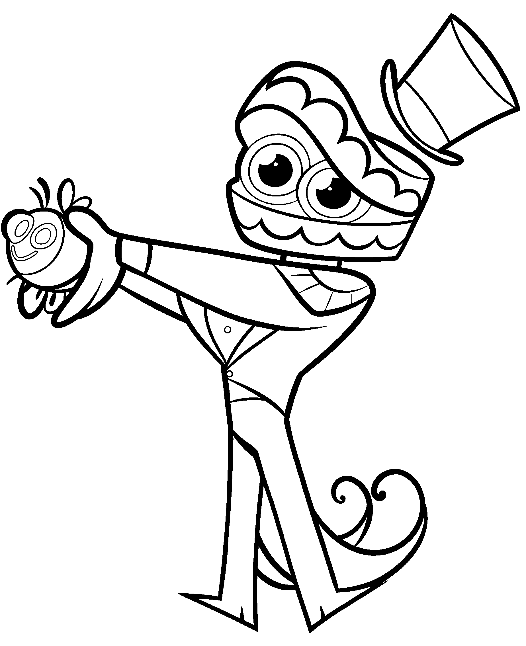 caine holding a bee the amazing digital circus line art