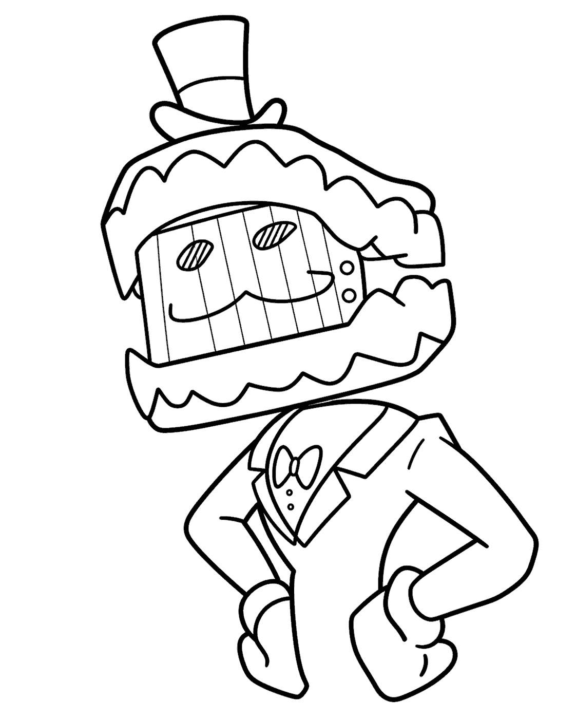 caine holding notepad funny face drawing tadc the amazing digital circus line art