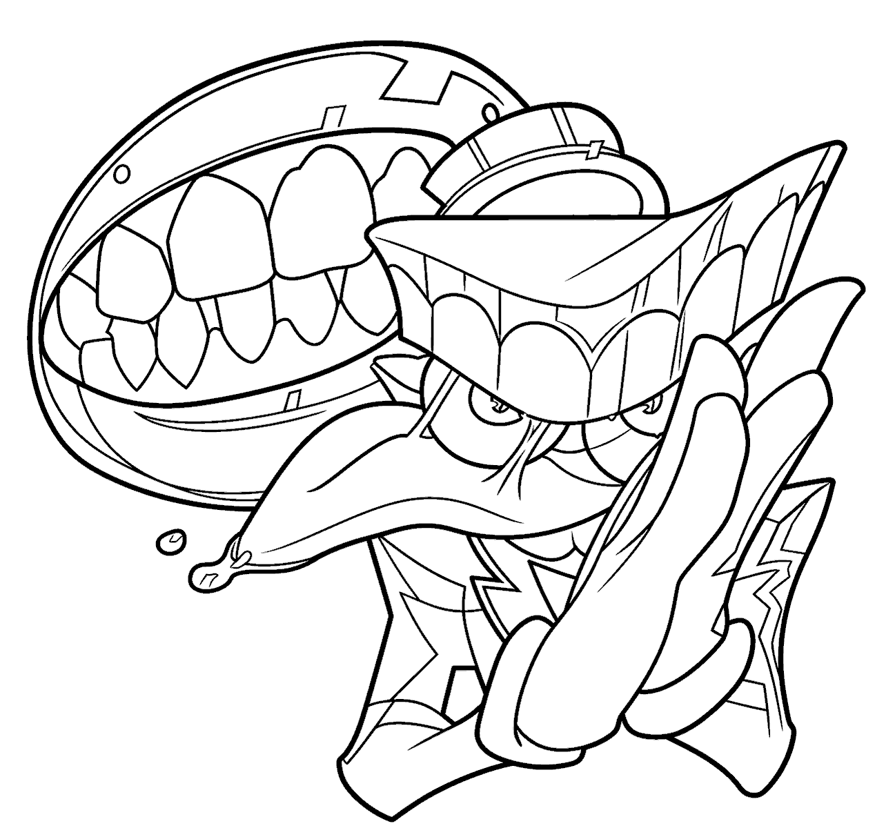 caine huge realistic tongue bubble human teeth tadc the amazing digital circus line art