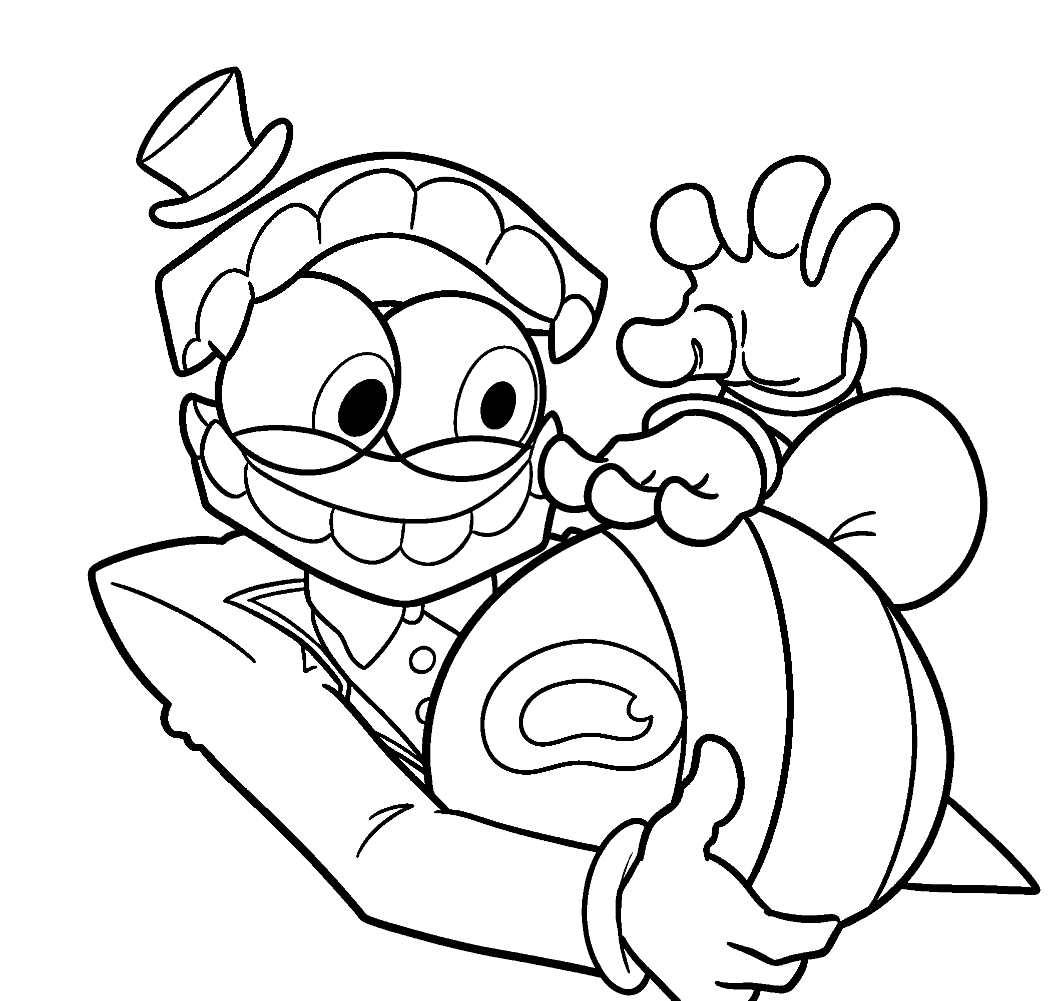 caine hugging a cute striped bee the amazing digital circus line art