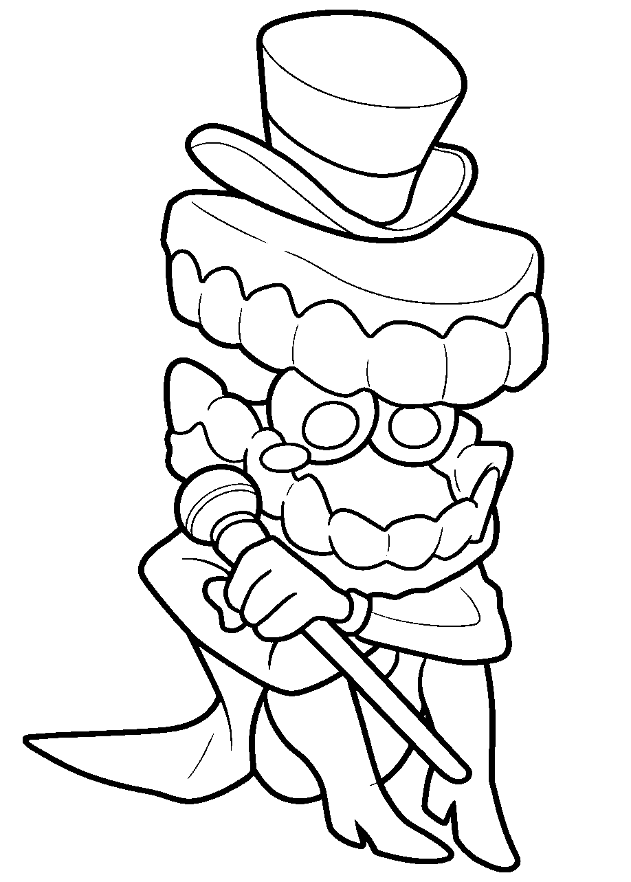 caine kneeling with cane the amazing digital circus line art