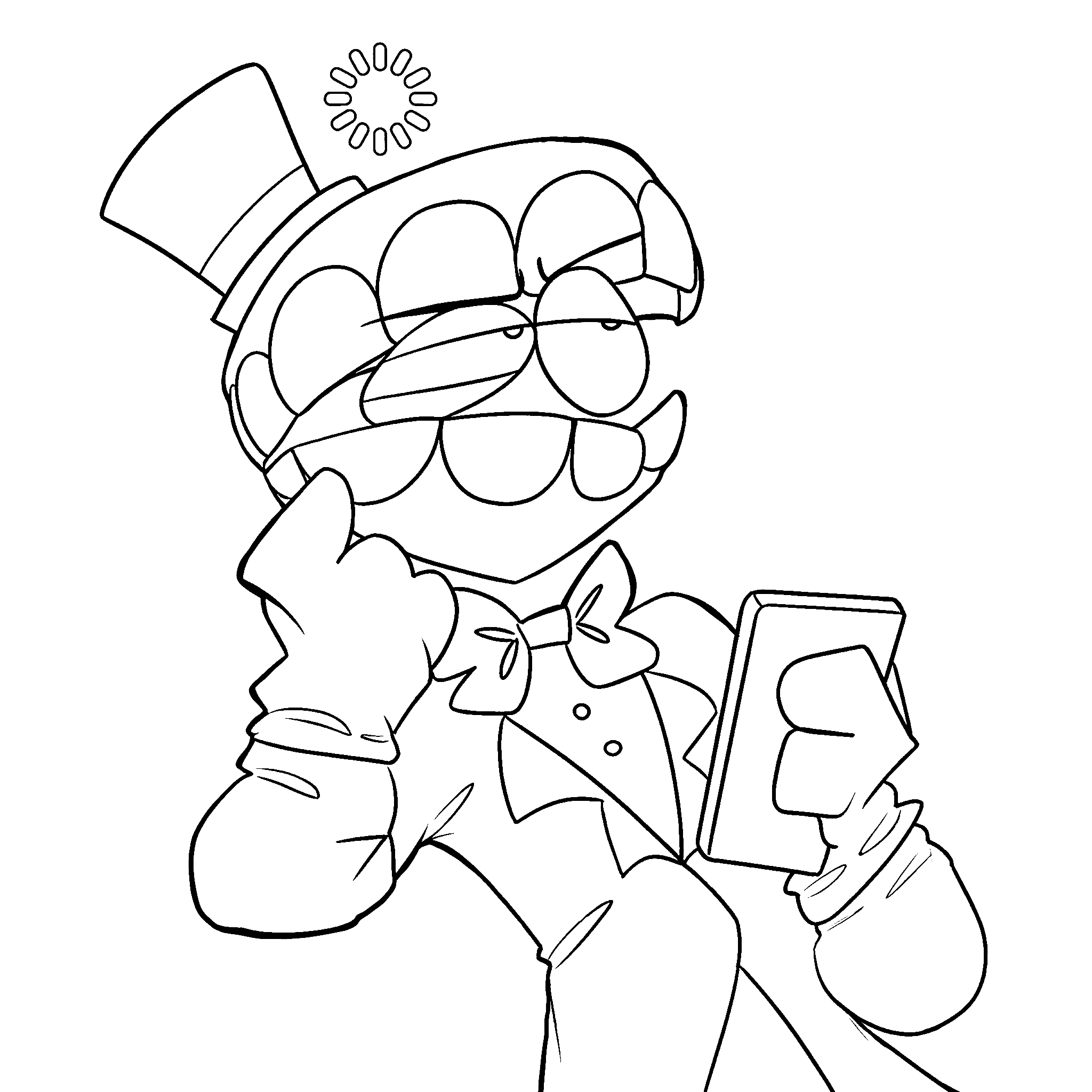 caine loading error with phone the amazing digital circus line art