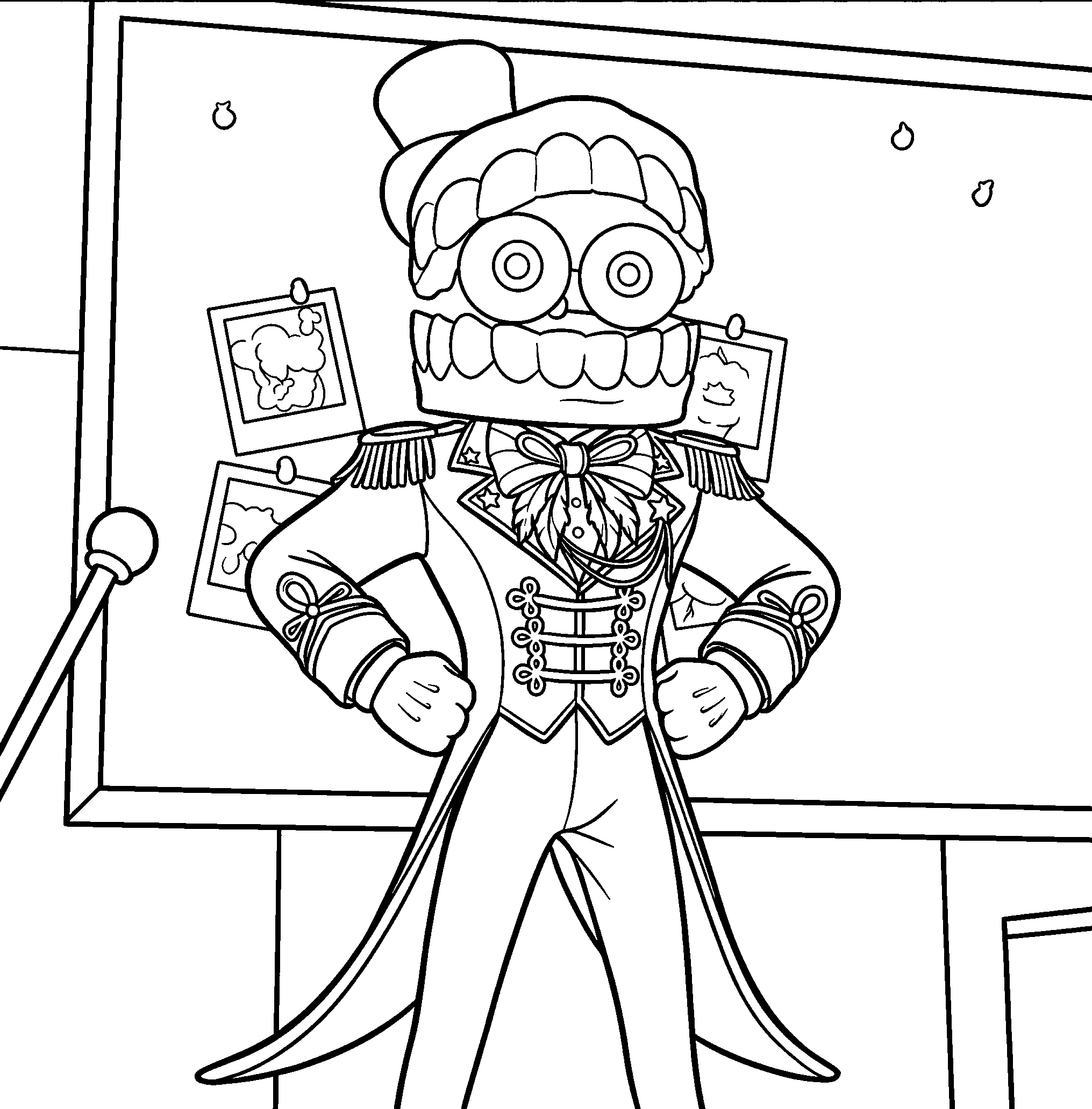 caine mastermind board the amazing digital circus line art