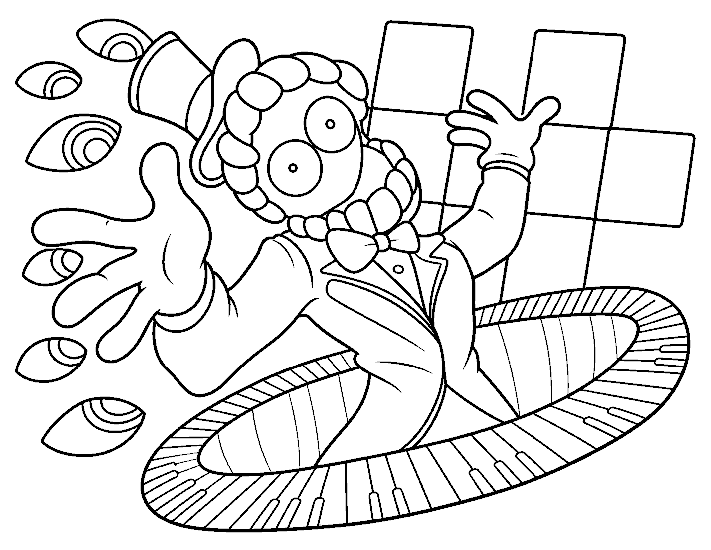caine piano key portal flying eyes tadc the amazing digital circus line art