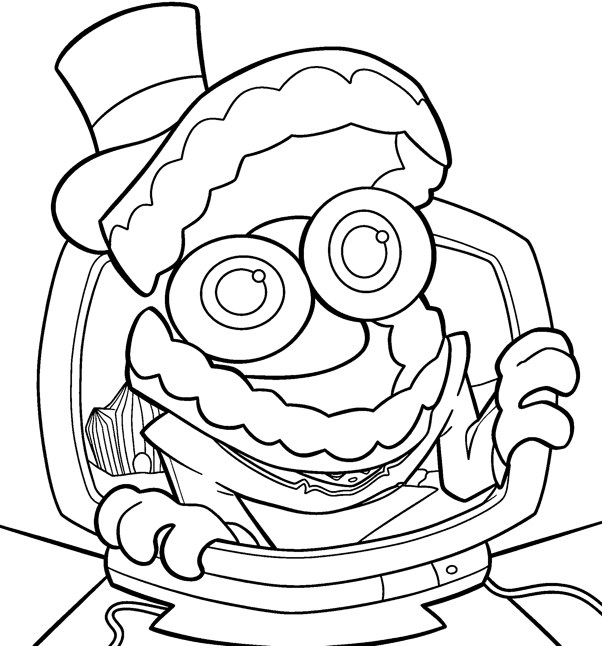 caine popping out of a computer monitor the amazing digital circus line art
