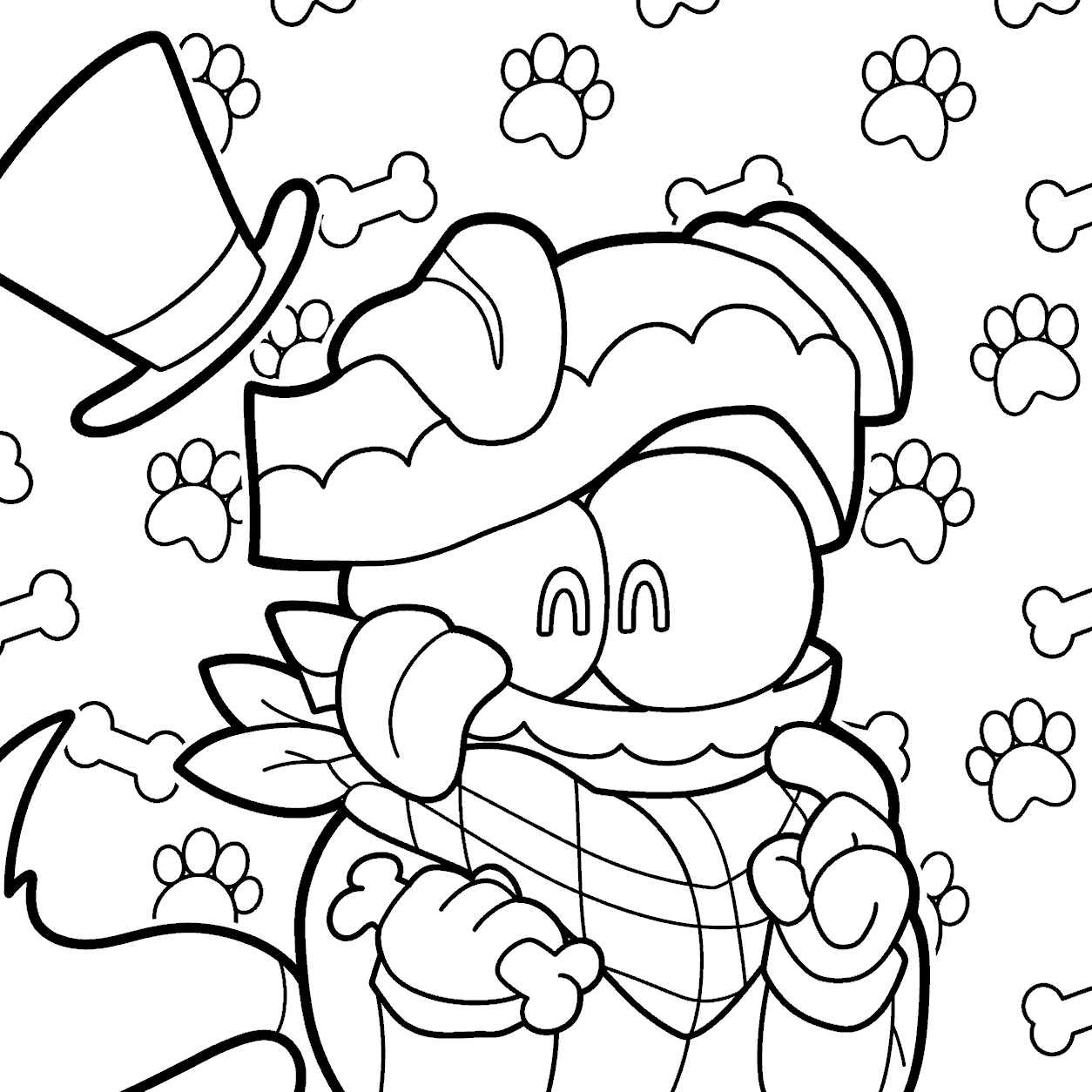 caine puppy dog costume creative game tadc the amazing digital circus line art
