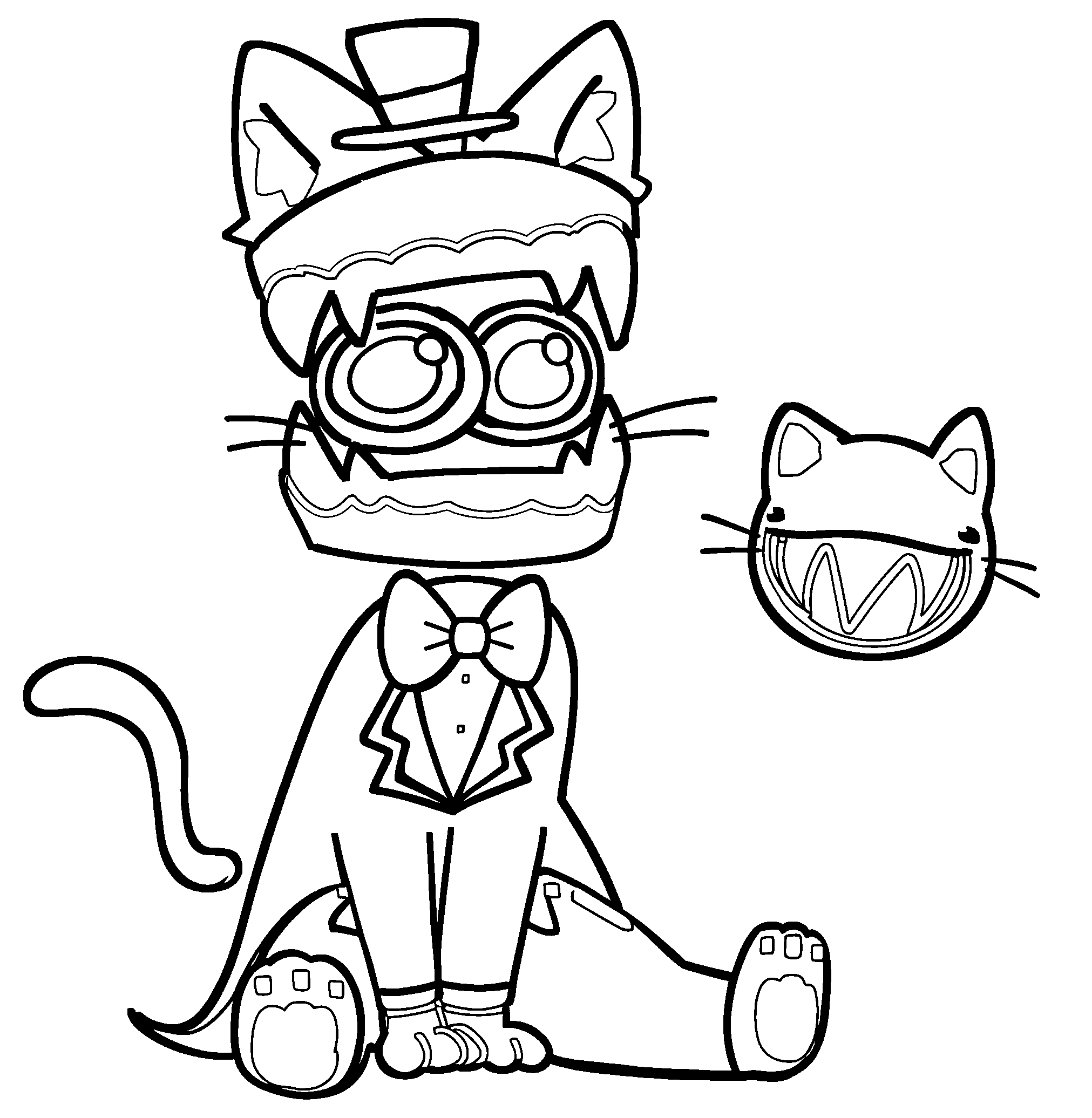 caine the cat showman the amazing digital circus line art