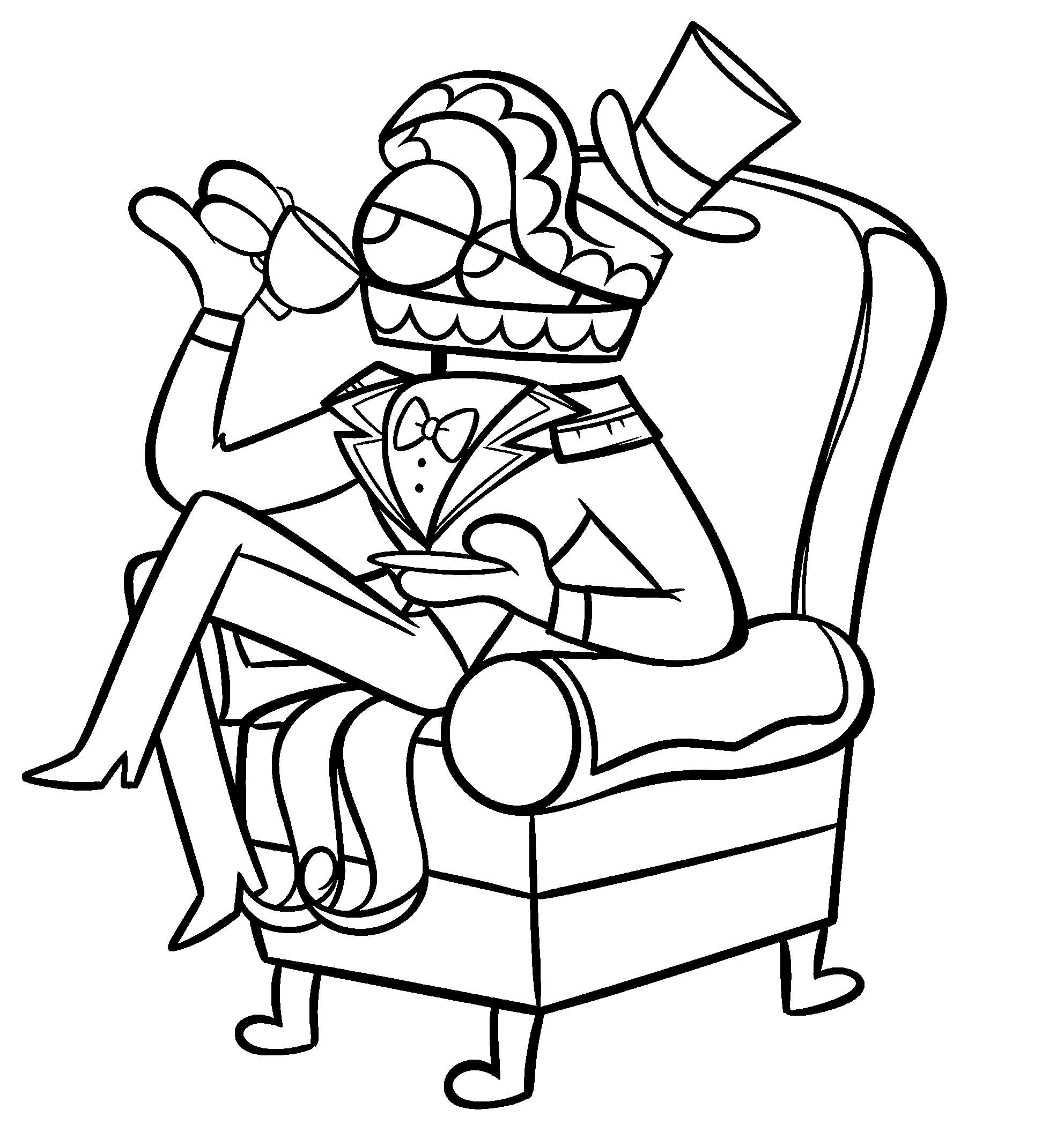 caine the ringmaster portrait the amazing digital circus line art