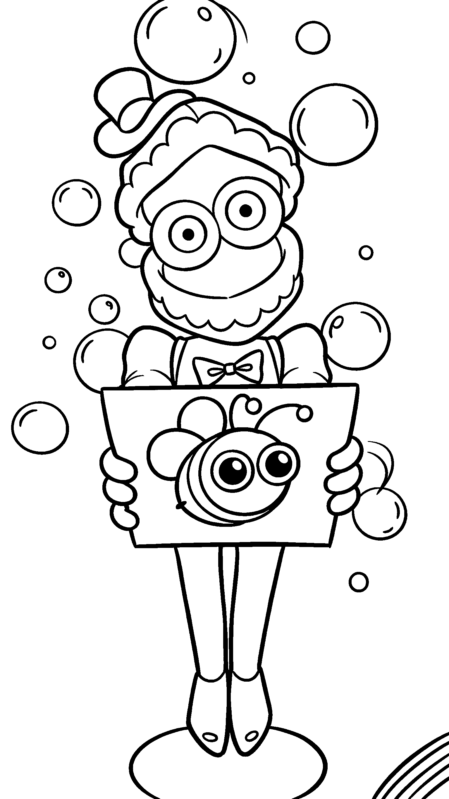 caine with bee picture and bubbles the amazing digital circus line art