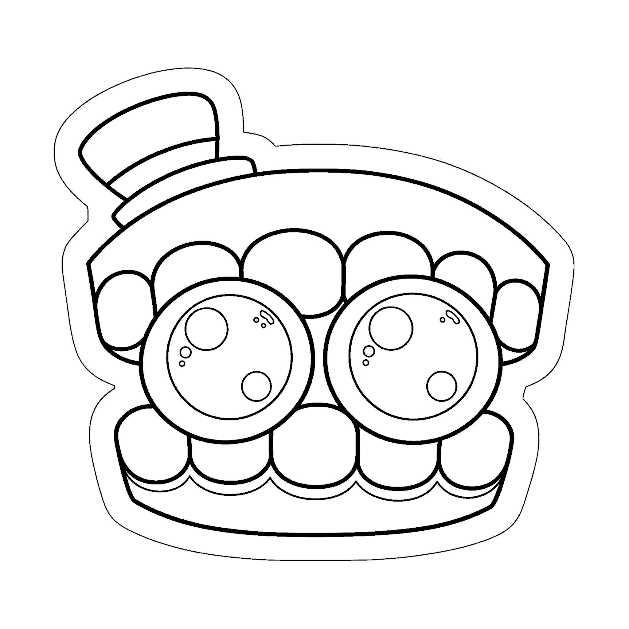 cute chibi caine head sticker style tadc the amazing digital circus line art