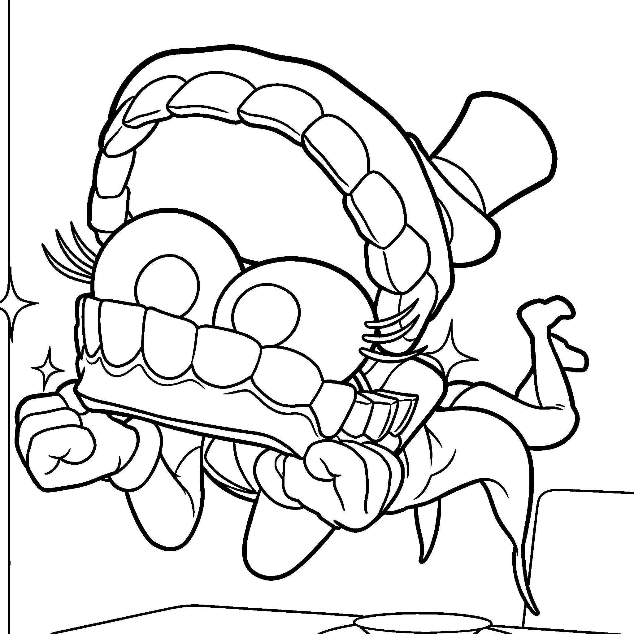 excited floating caine the amazing digital circus line art