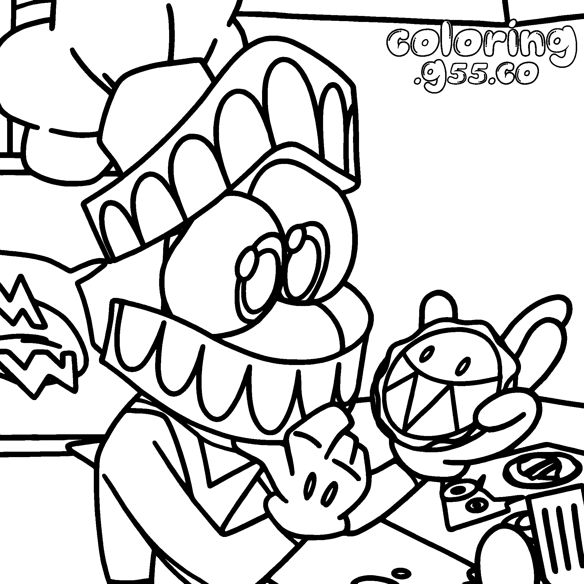 chef caine cooking in kitchen for kids tadc the amazing digital circus line art