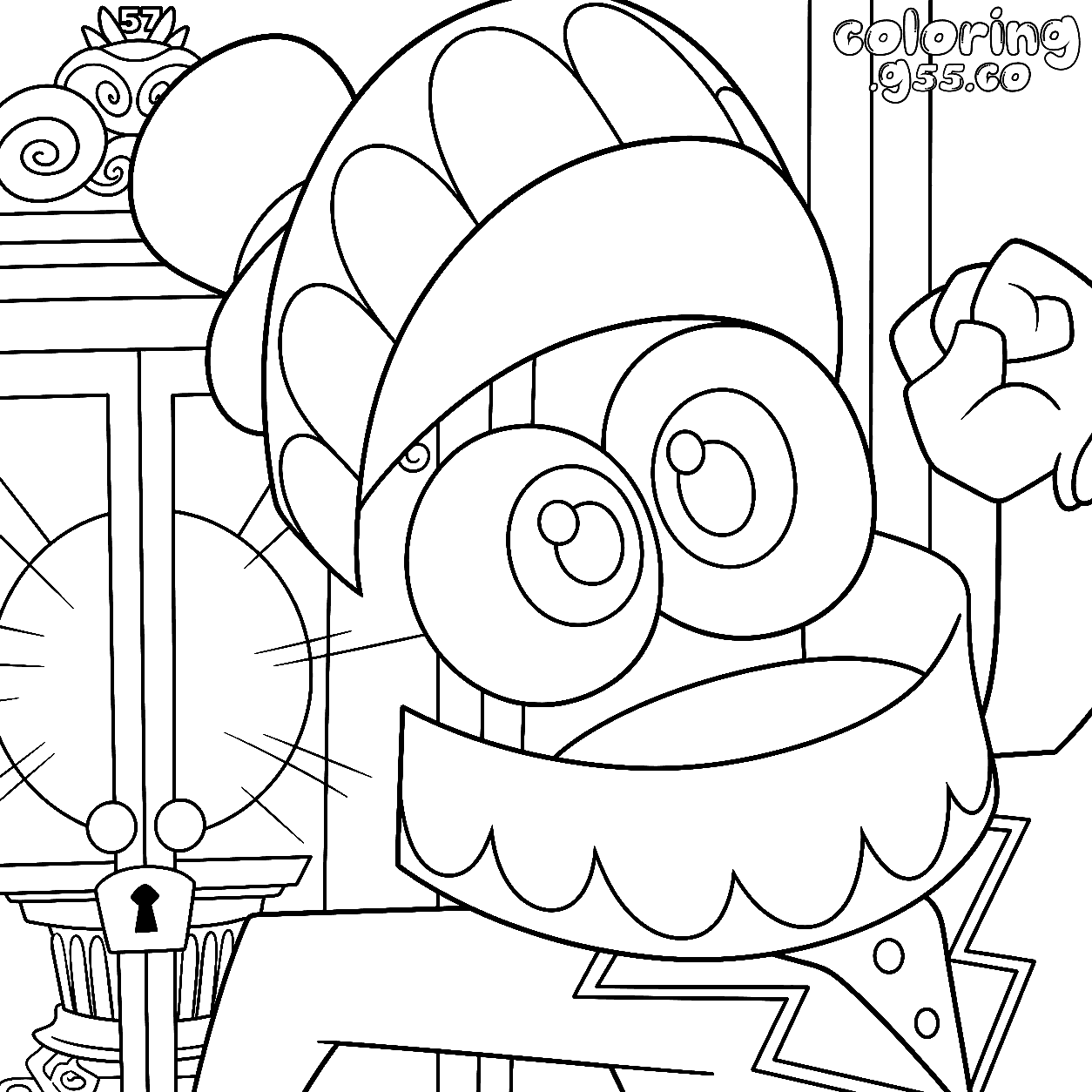 shocked caine and magical wardrobe with crystal ball for kids tadc the amazing digital circus line art