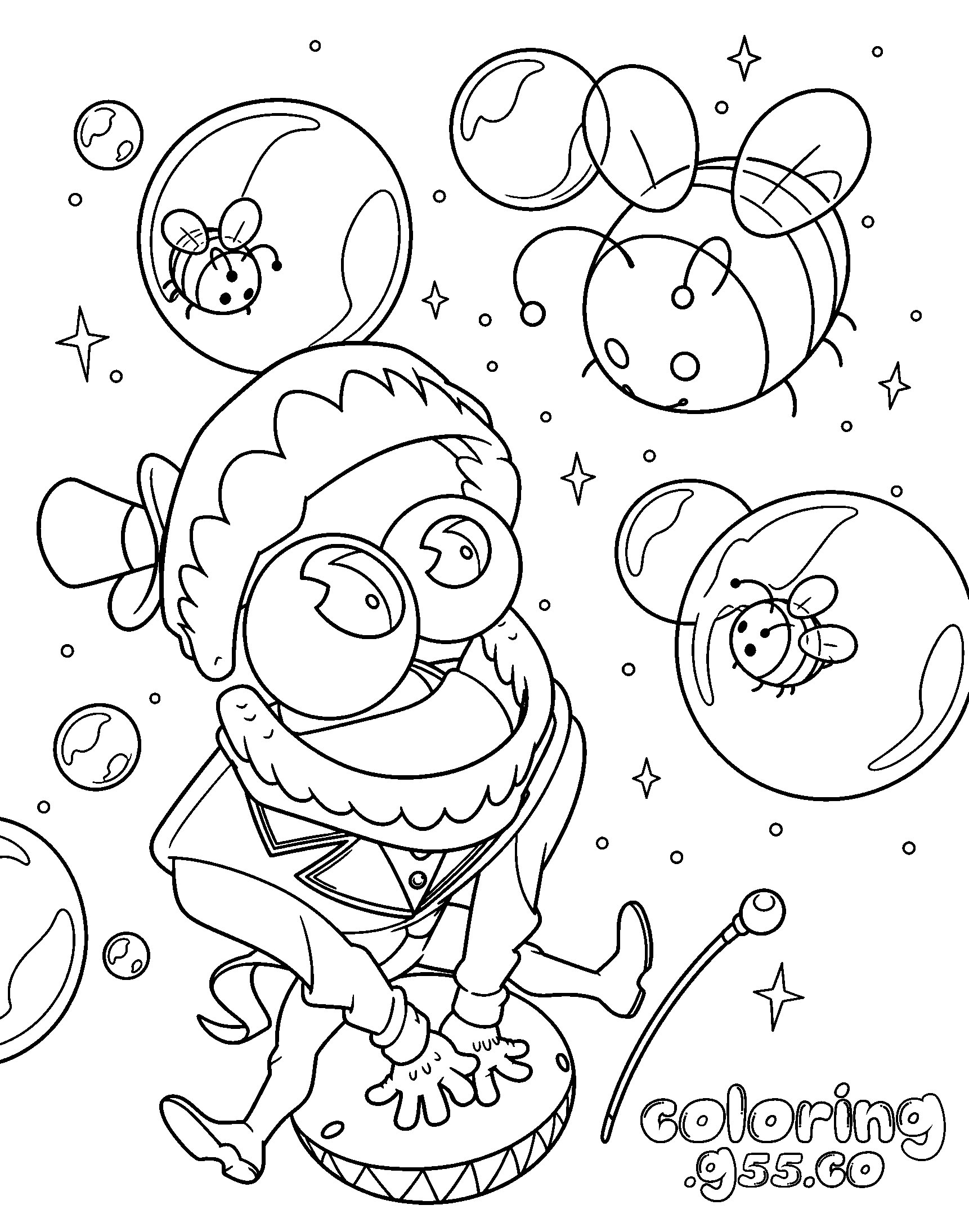 tadc caine and bees line art
