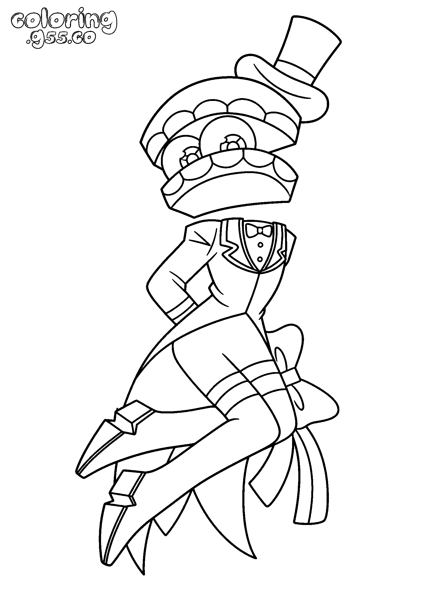 tadc caine anime pose line art