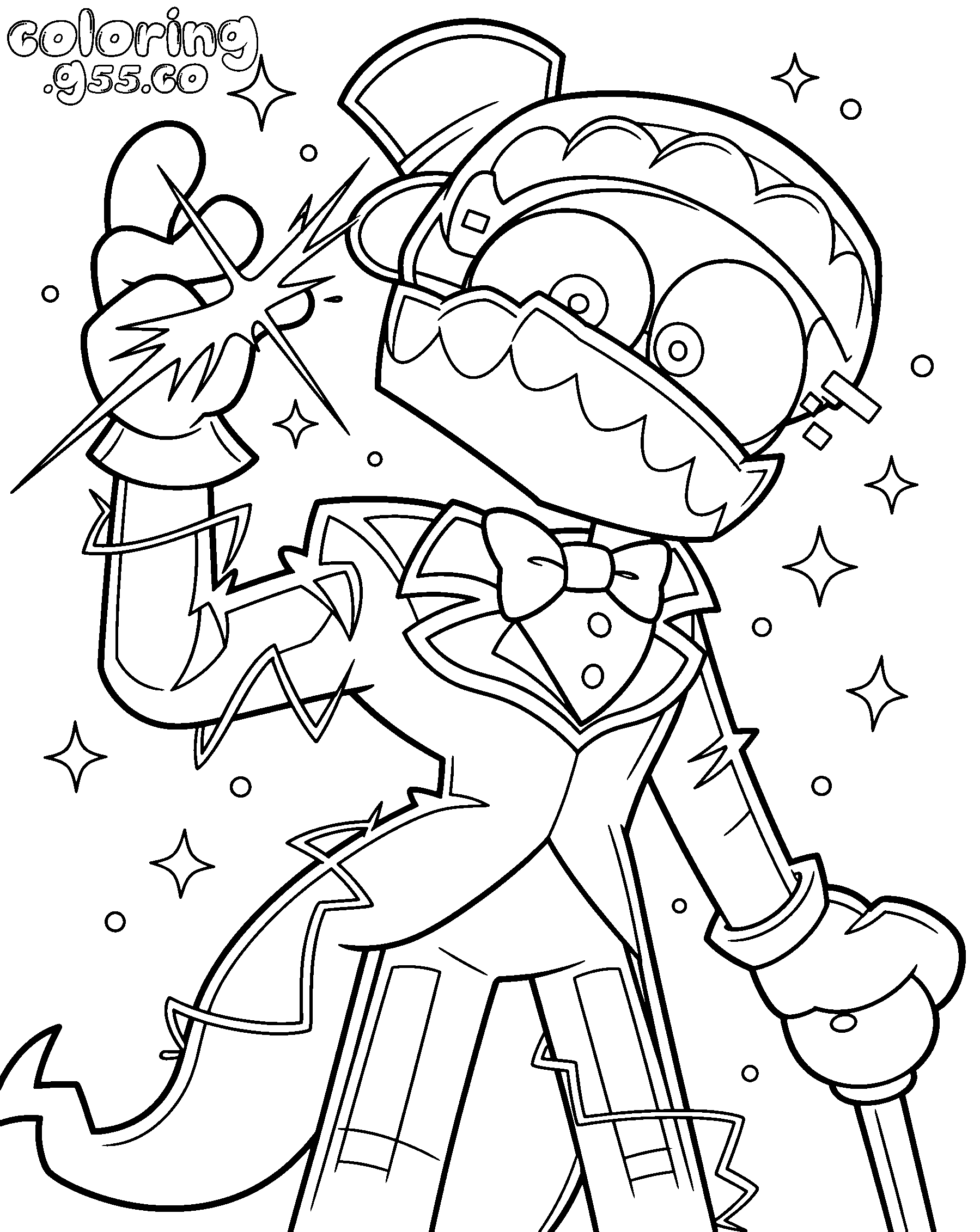 tadc caine electric pose line art