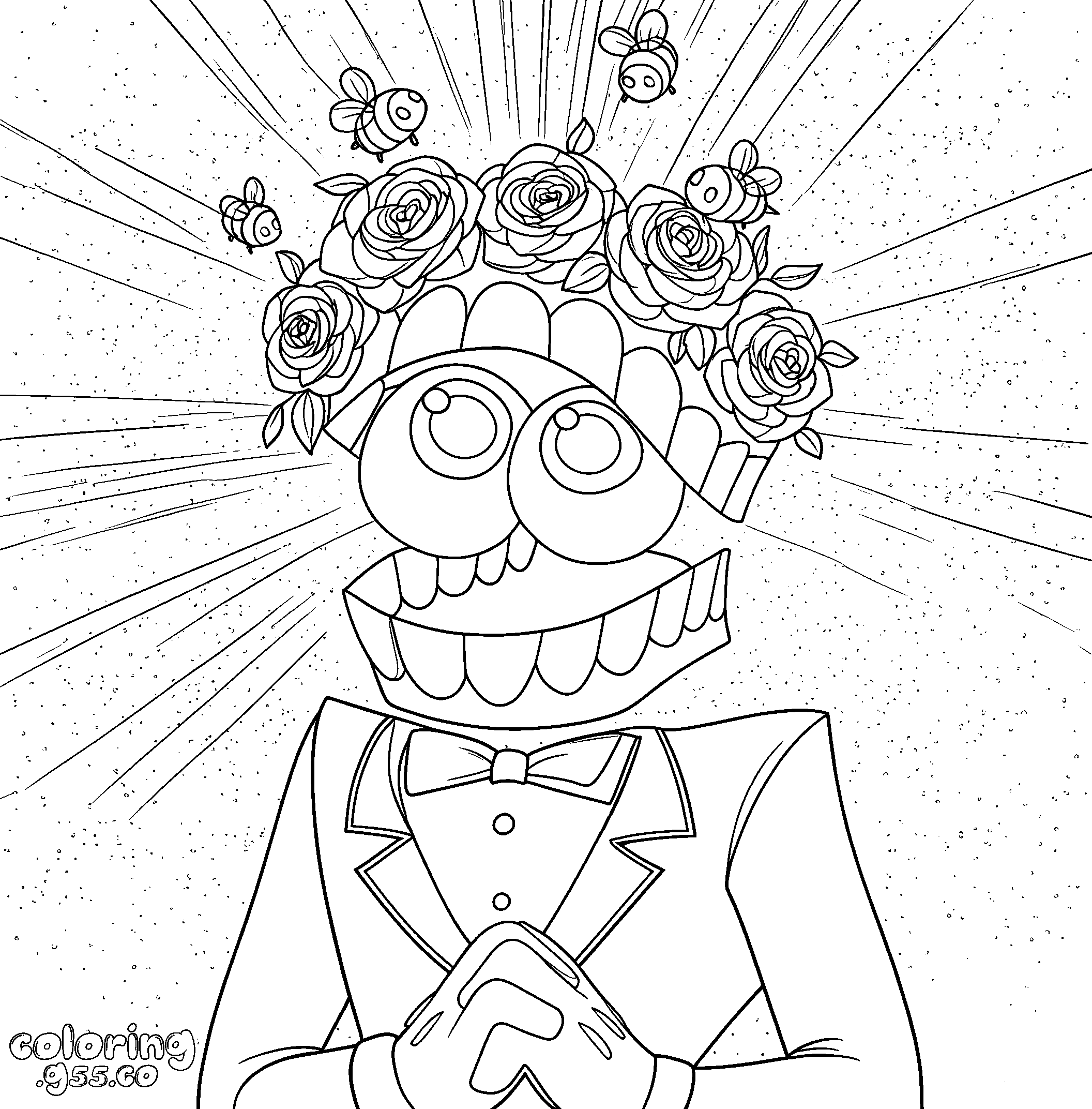 tadc caine rose crown line art