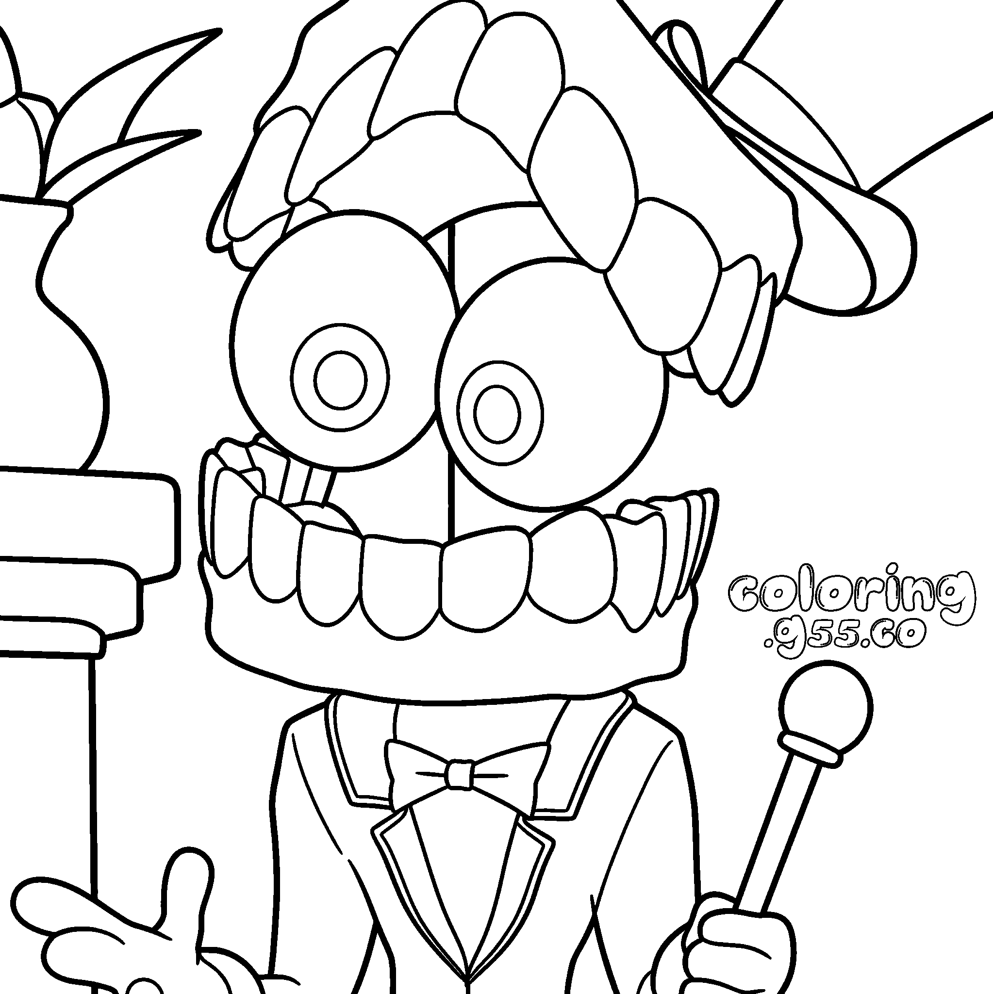 tadc caine top hat line art