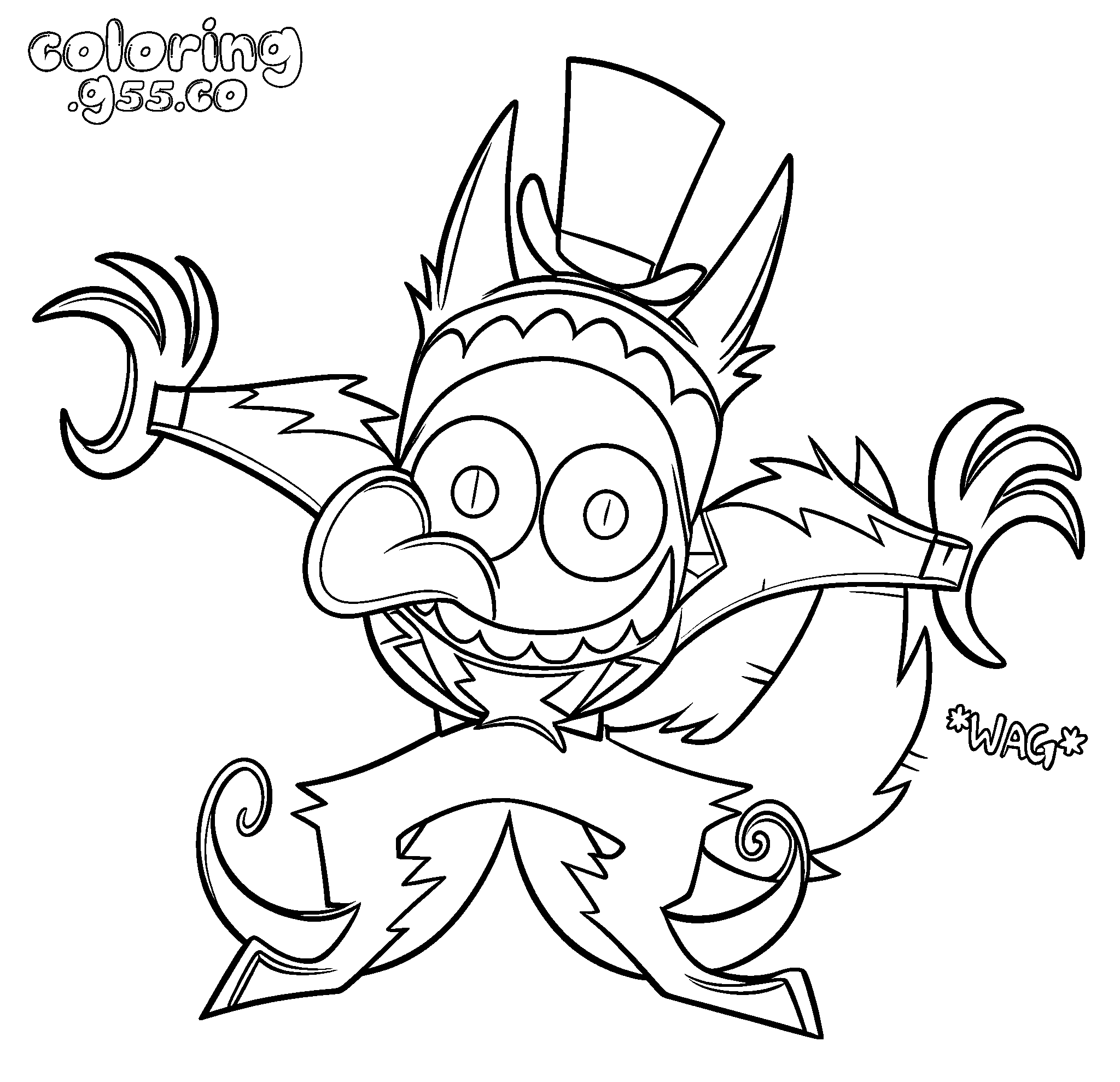 tadc caine werewolf top hat page for kids