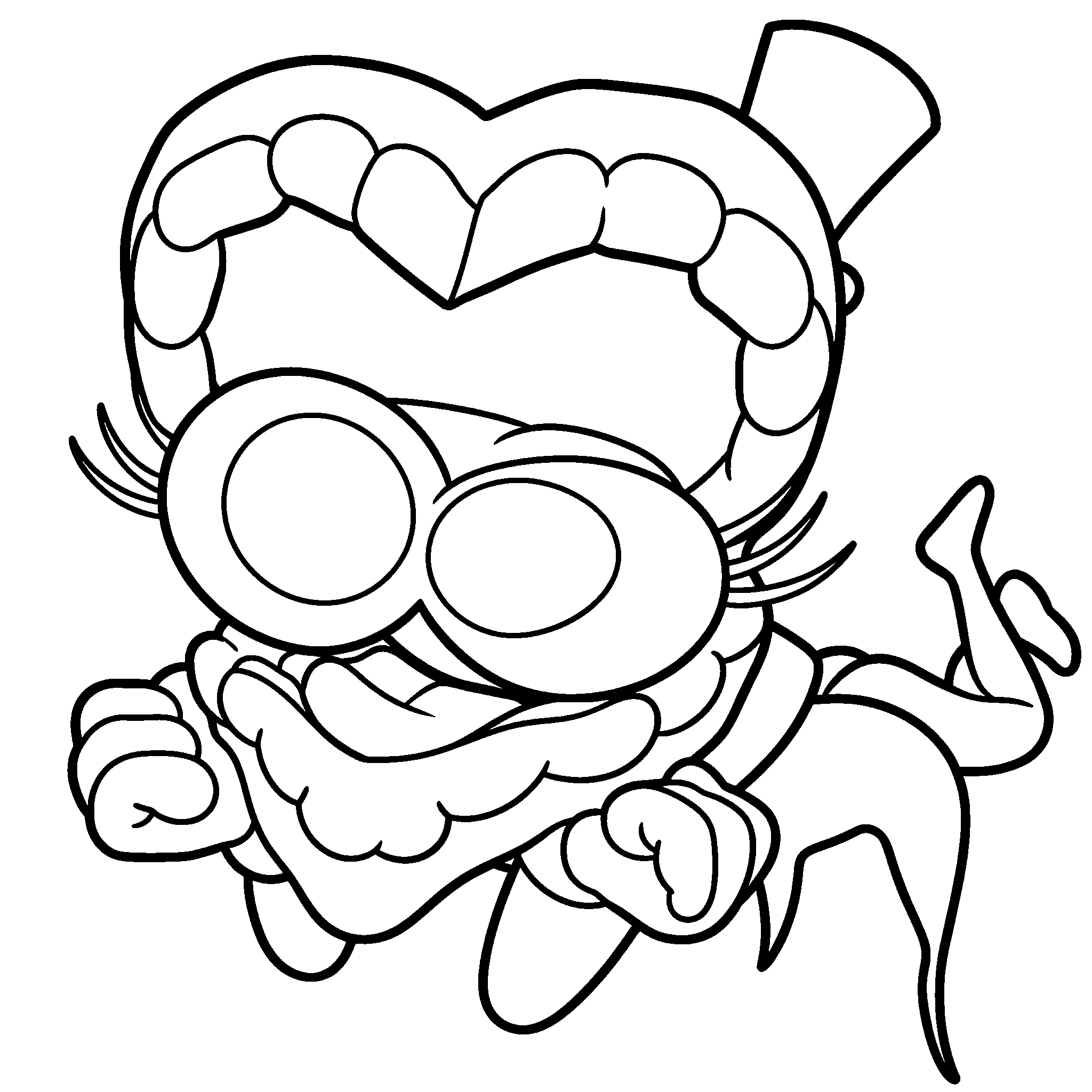 heart head caine floating the amazing digital circus line art