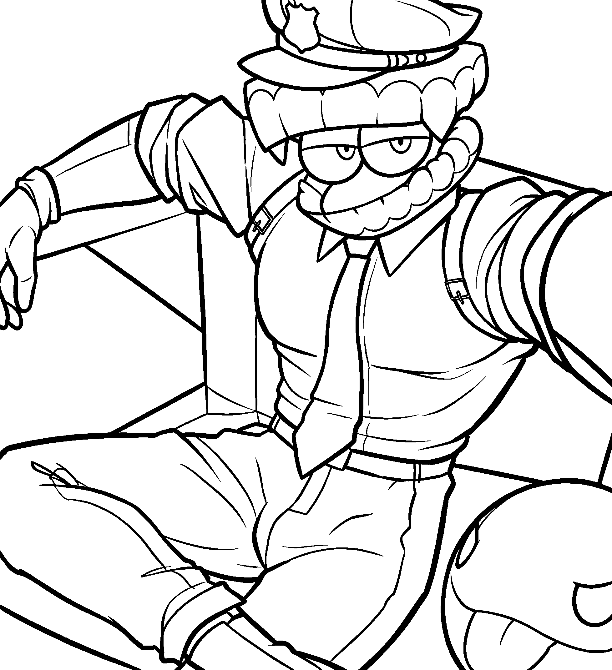 officer caine taking a selfie the amazing digital circus line art