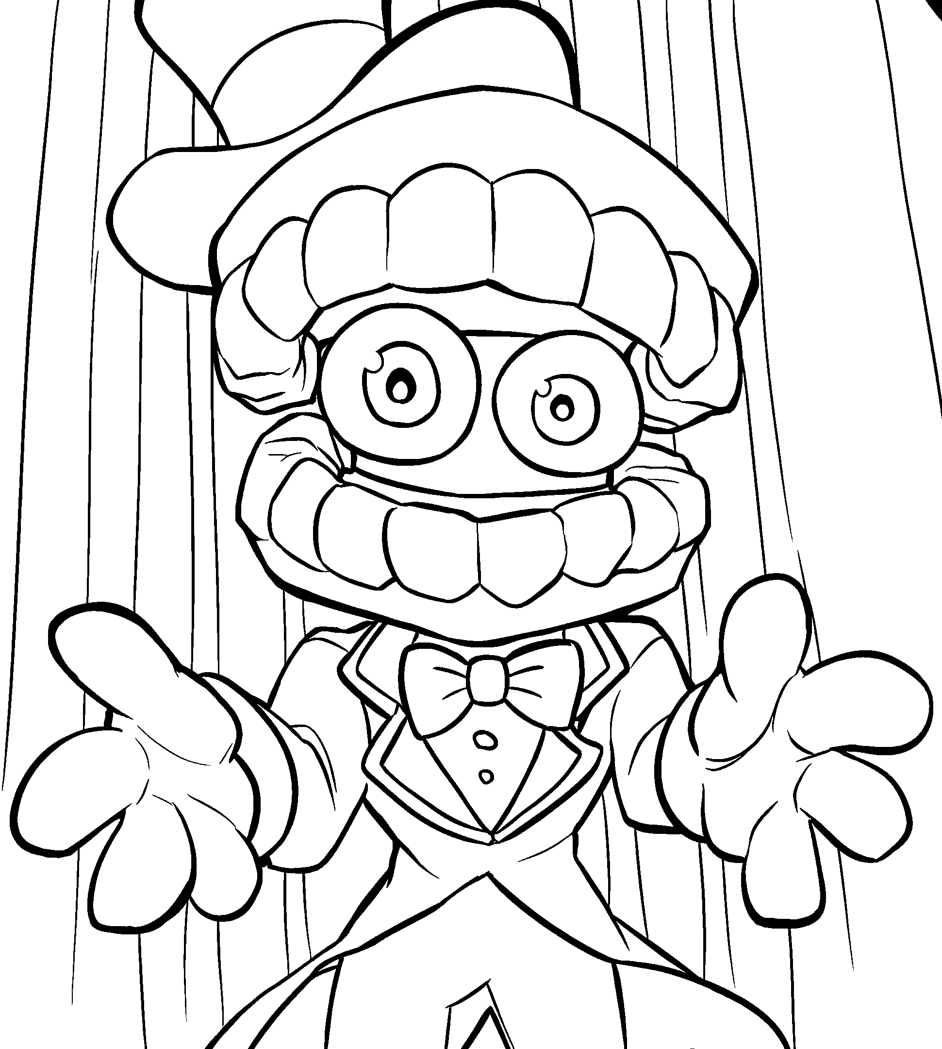 ringmaster caine welcome gesture the amazing digital circus line art