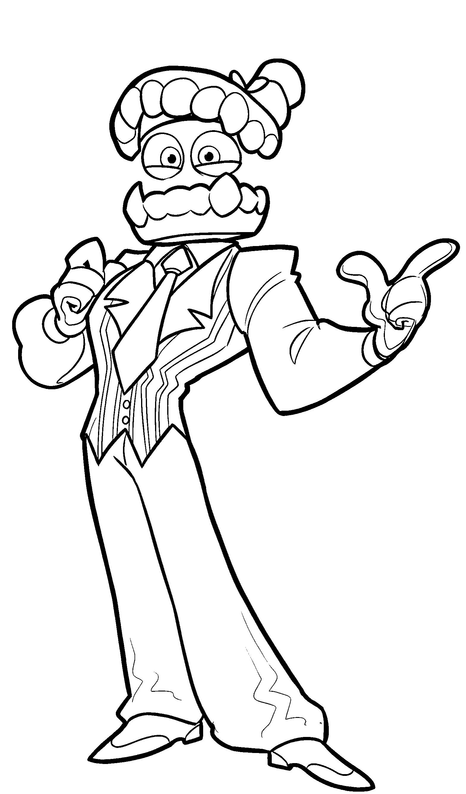 stylish caine in pinstripe suit the amazing digital circus line art