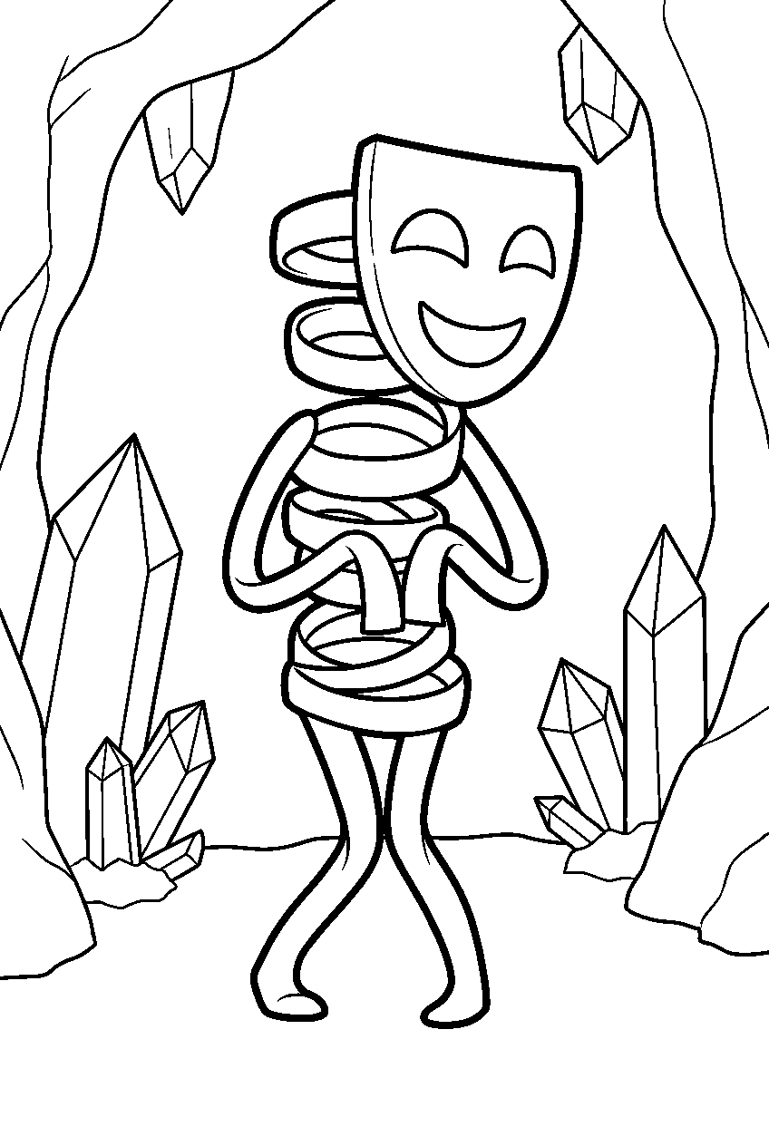 gangle from the amazing digital circus in crystal cave line art