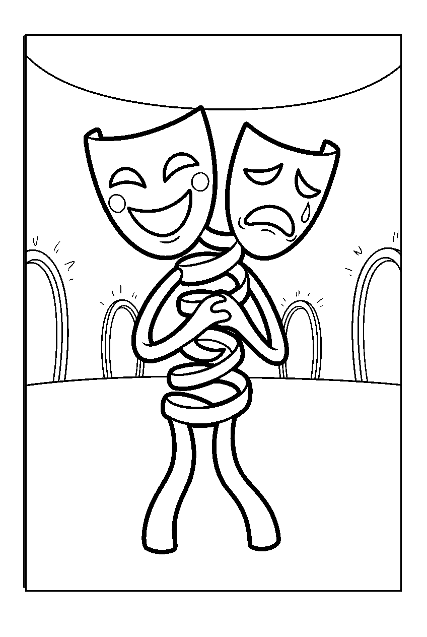 gangle from the amazing digital circus in portal room line art