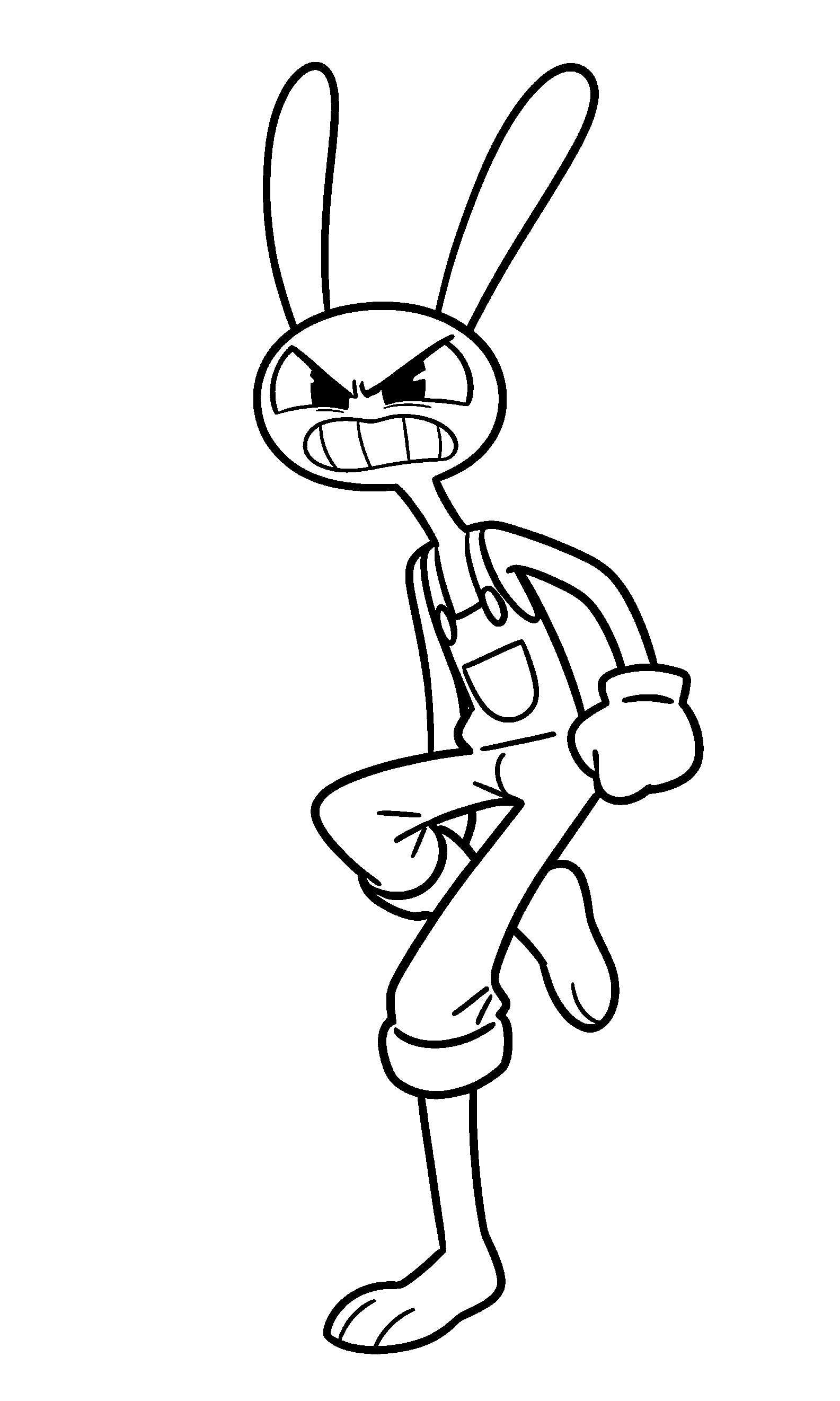 angry jax action pose the amazing digital circus line art