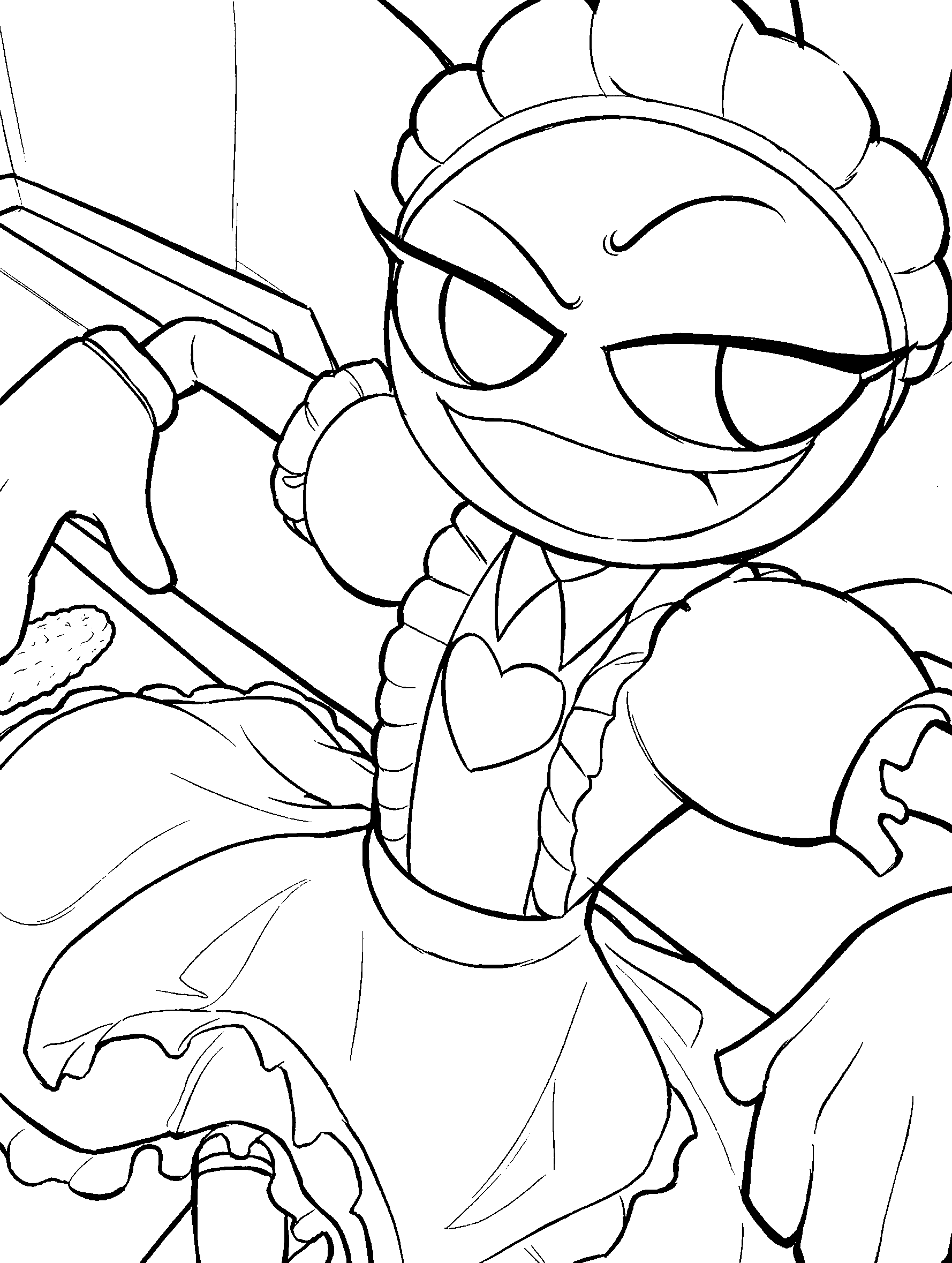 angry maid jax the amazing digital circus line art