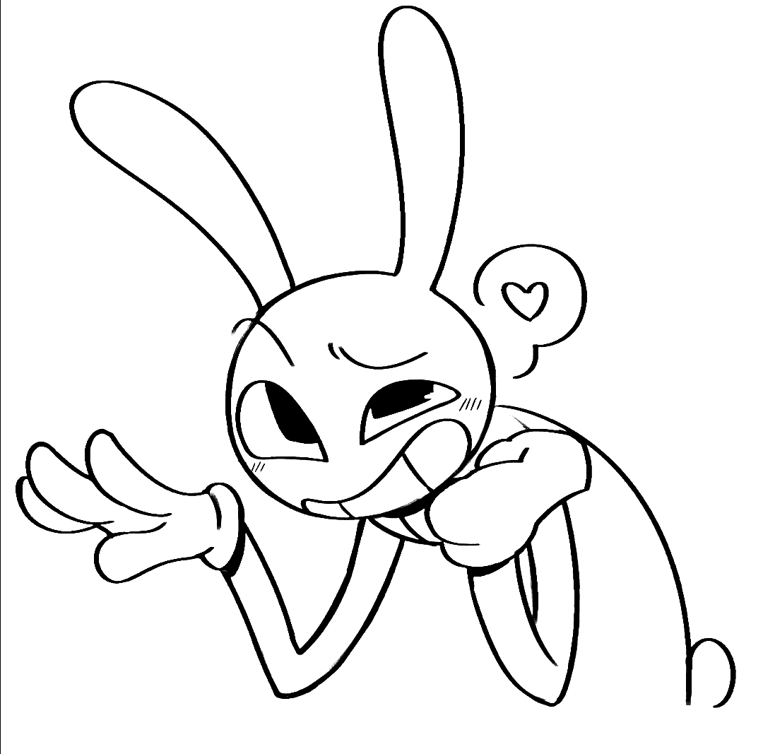 chill jax resting the amazing digital circus line art