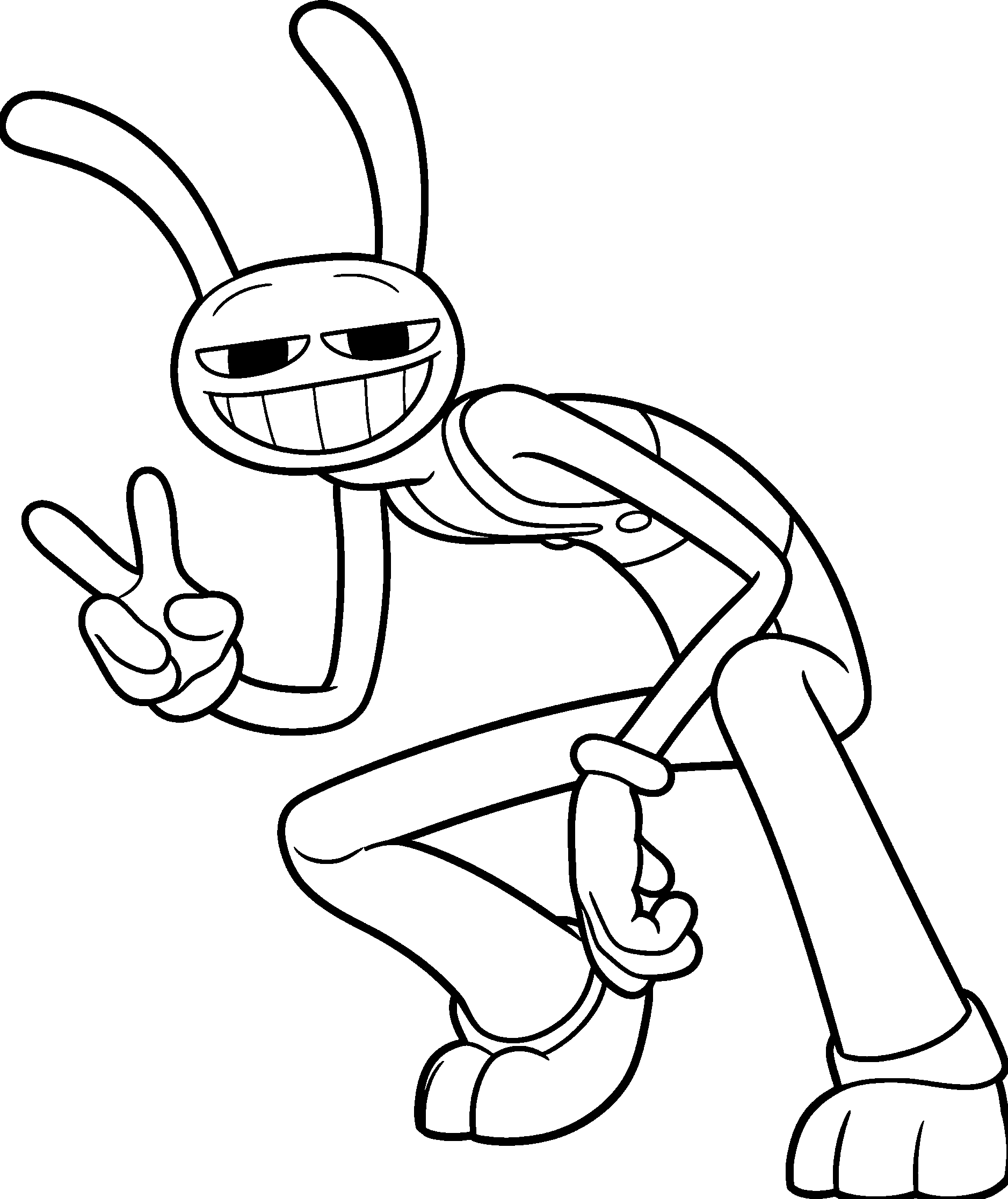 cool jax rabbit peace sign the amazing digital circus line art