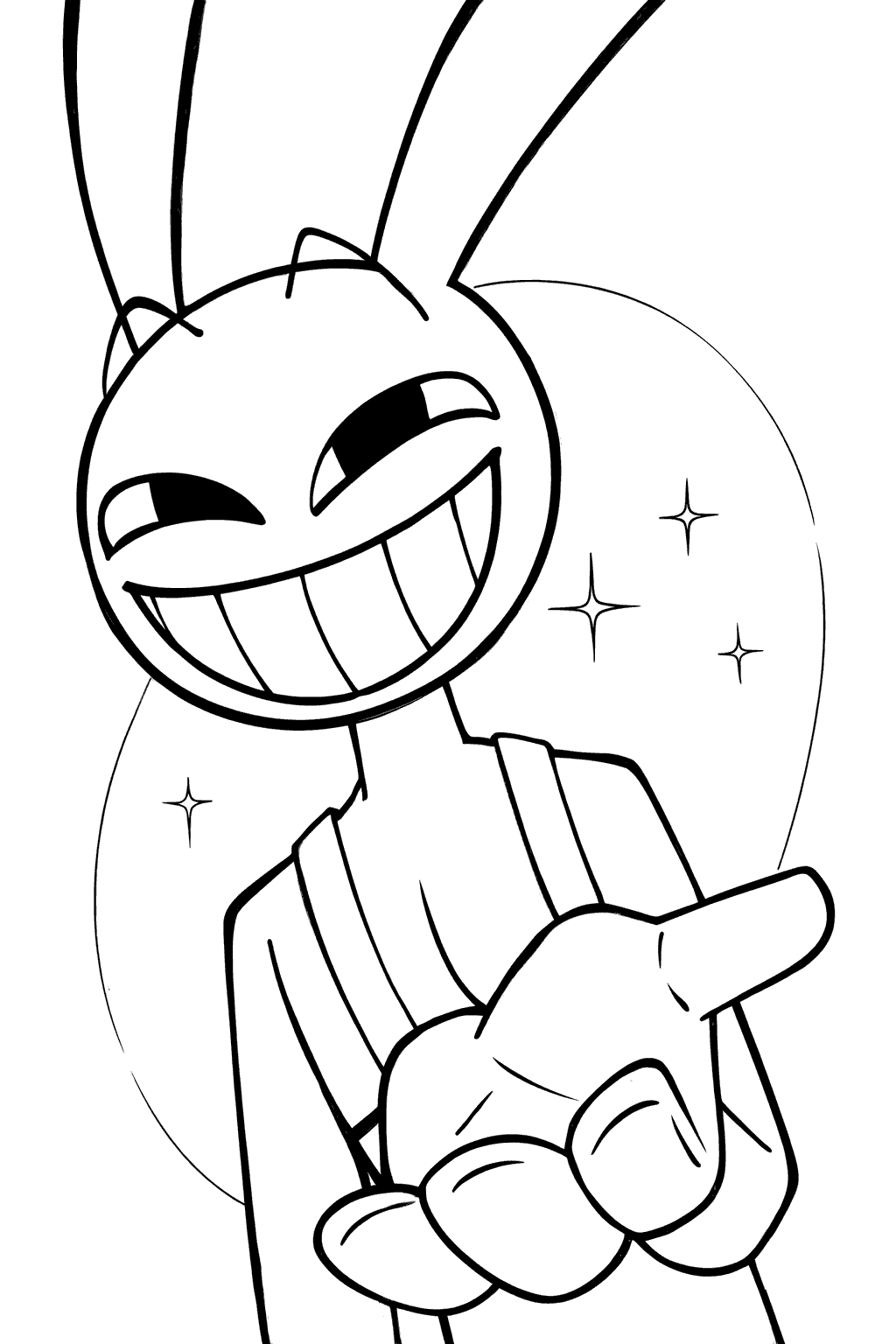 cool jax sparkle portrait the amazing digital circus line art