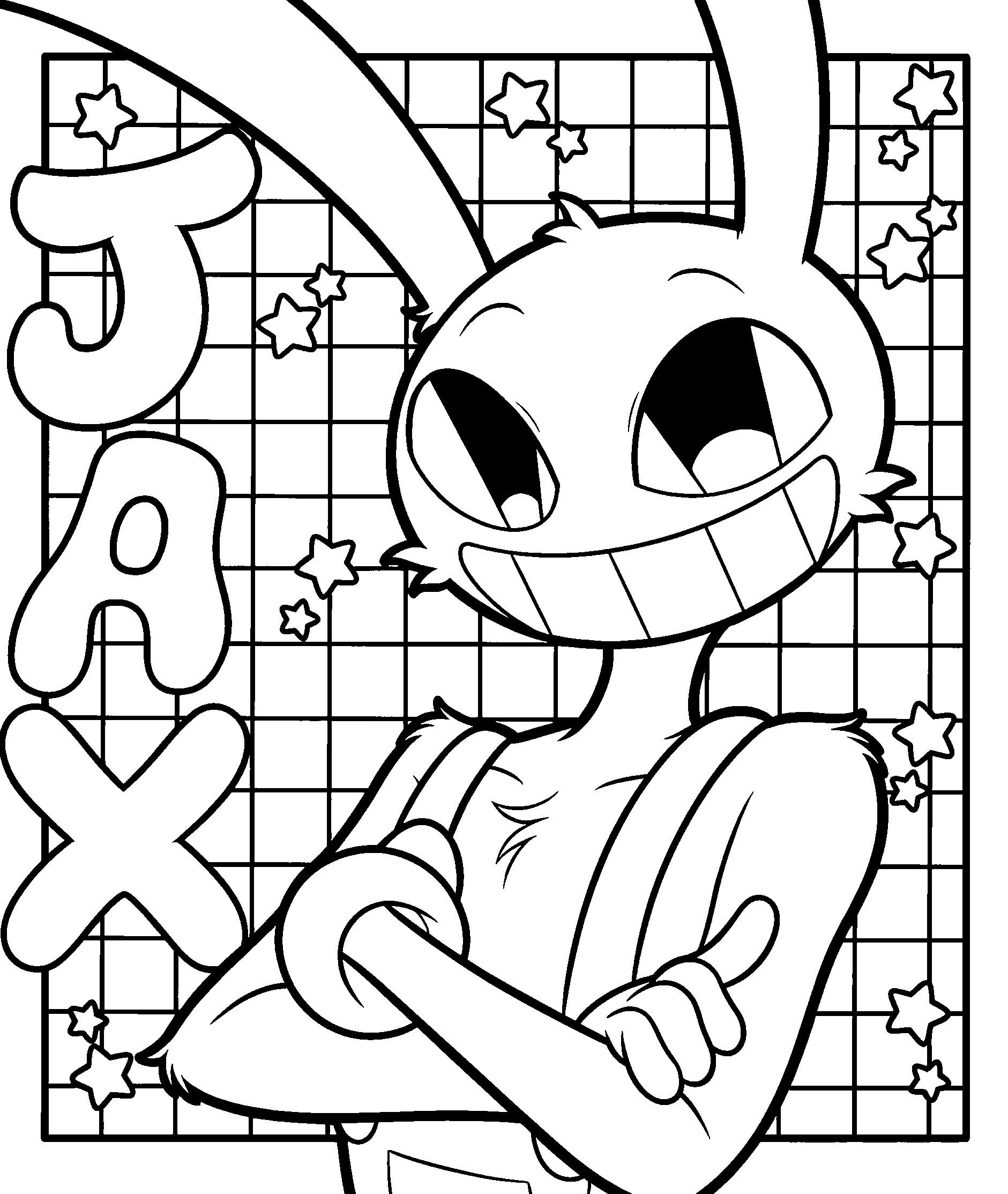 cool jax standing pose tadc the amazing digital circus line art