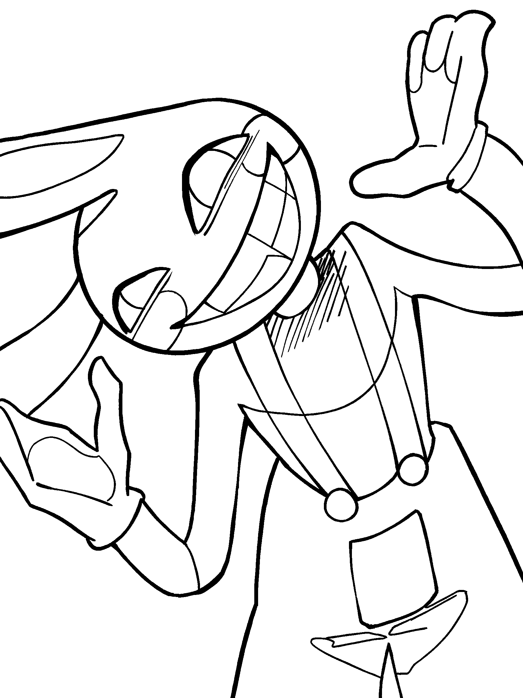 crazy smiling jax character the amazing digital circus line art