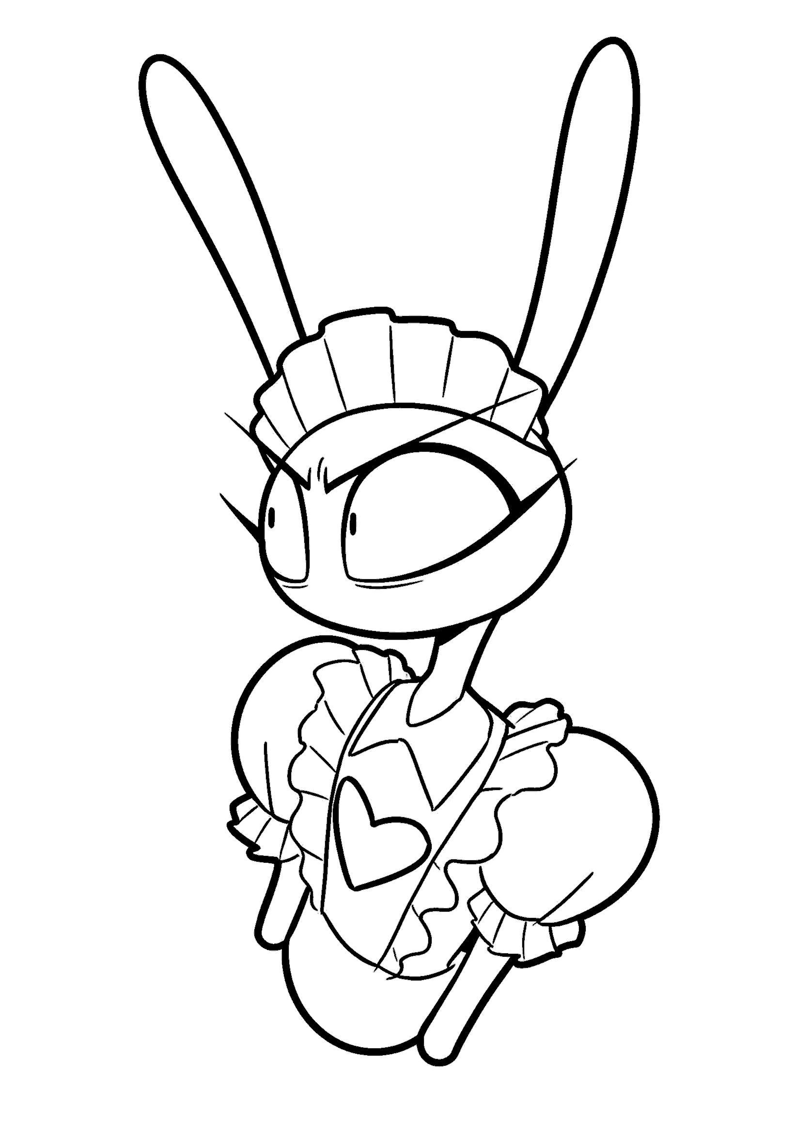 angry jax maid outfit for kids tadc the amazing digital circus line art