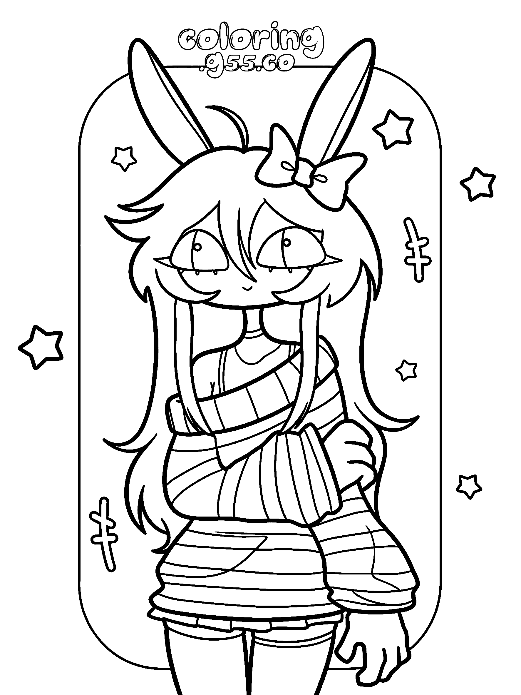 cozy female jax genderbend in striped sweater for kids tadc the amazing digital circus line art