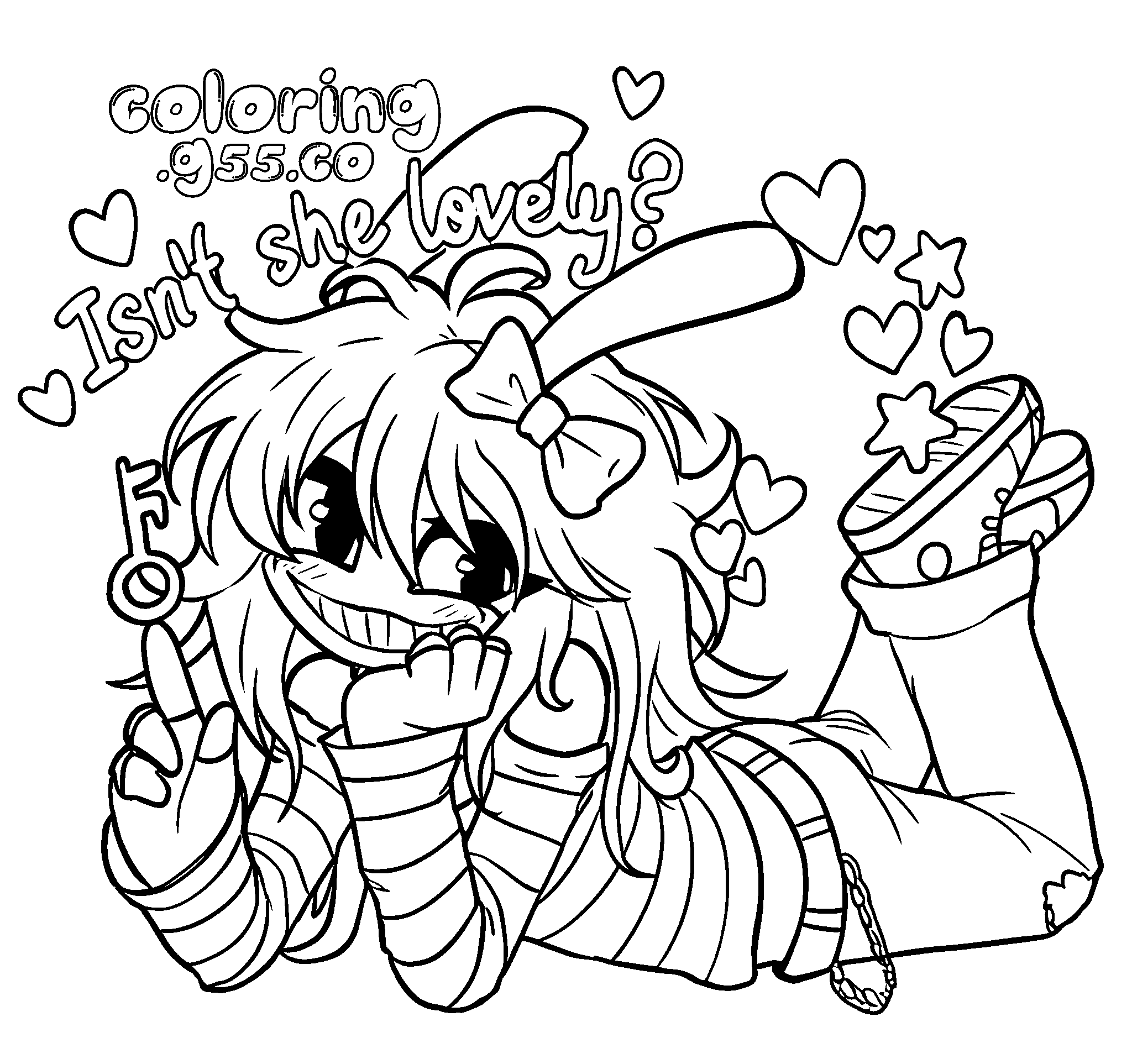 cute female jax genderbend lying down with key for kids tadc the amazing digital circus line art
