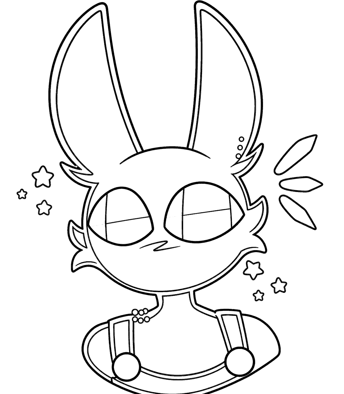 cute jax portrait big ears for kids tadc the amazing digital circus line art