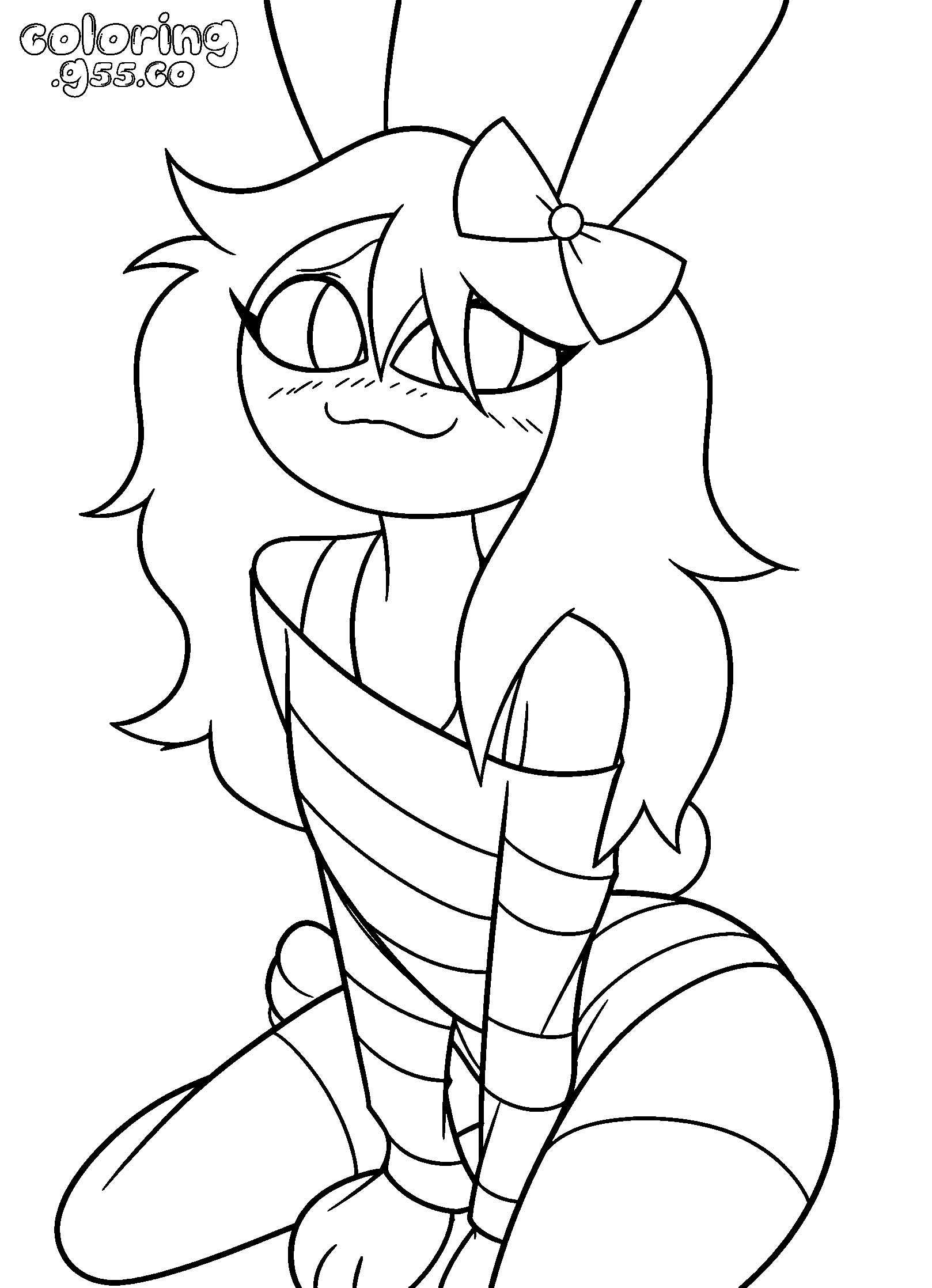 fem jax cute pose line art