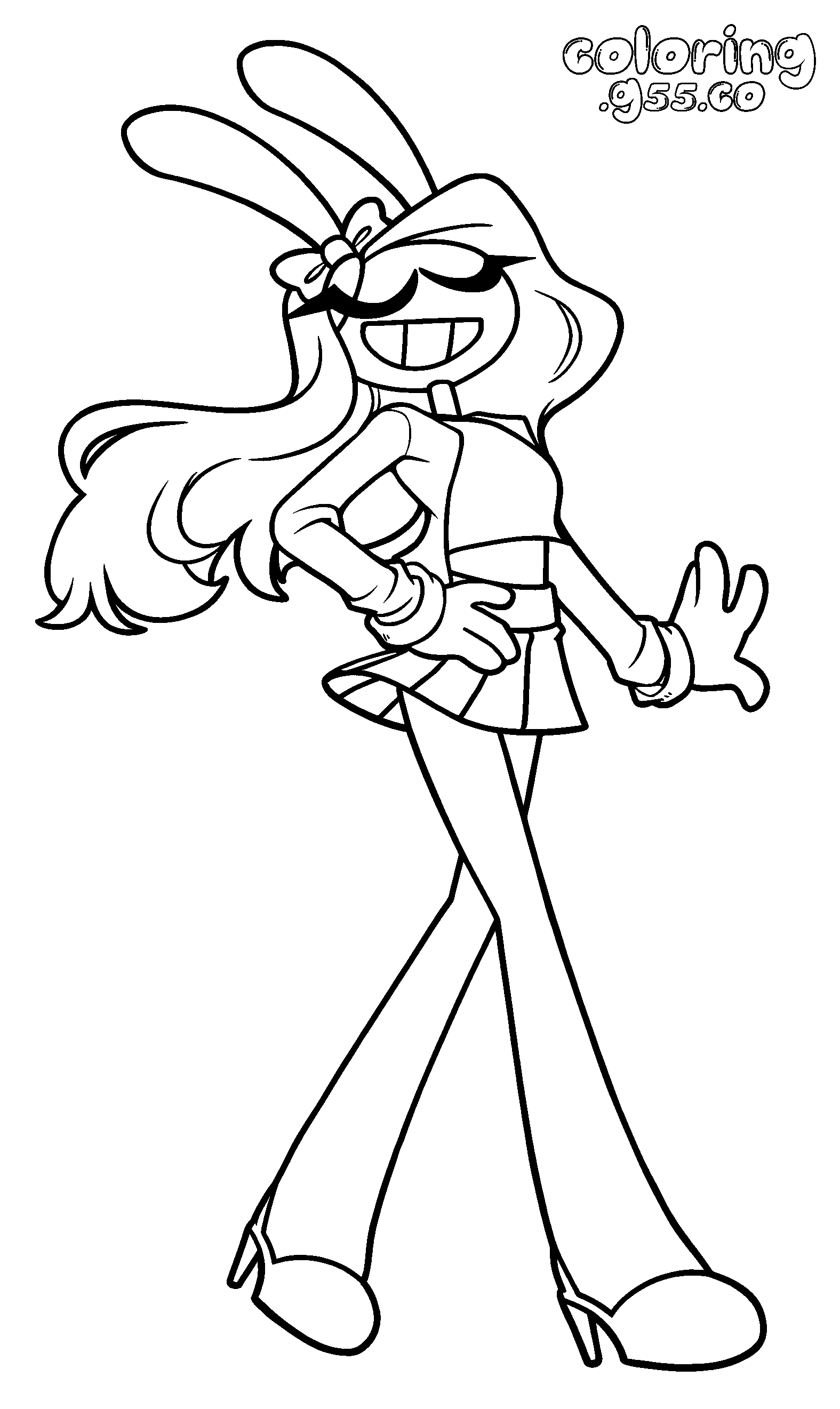 female jax fashion pose line art