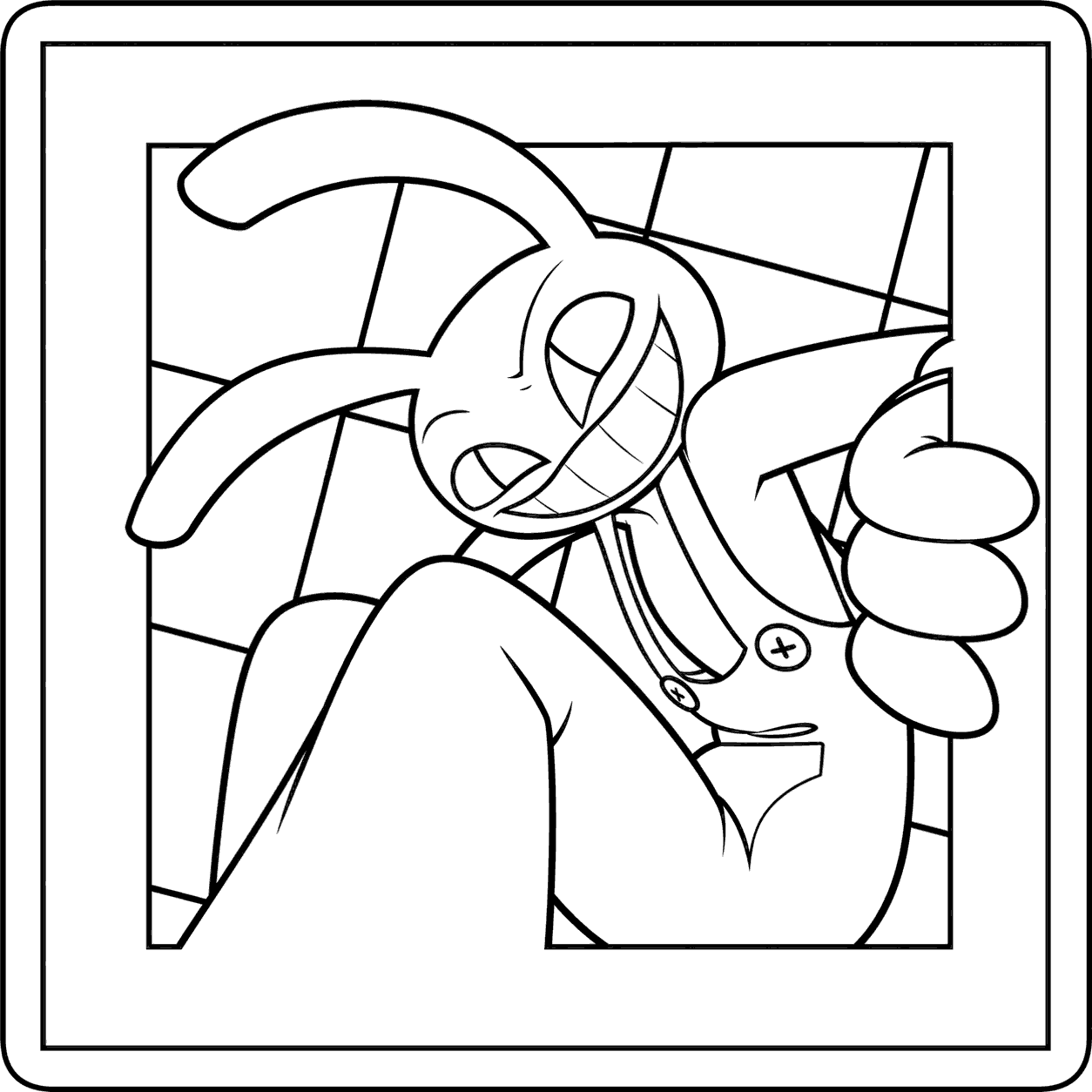jax breaking out frame for kids tadc the amazing digital circus line art