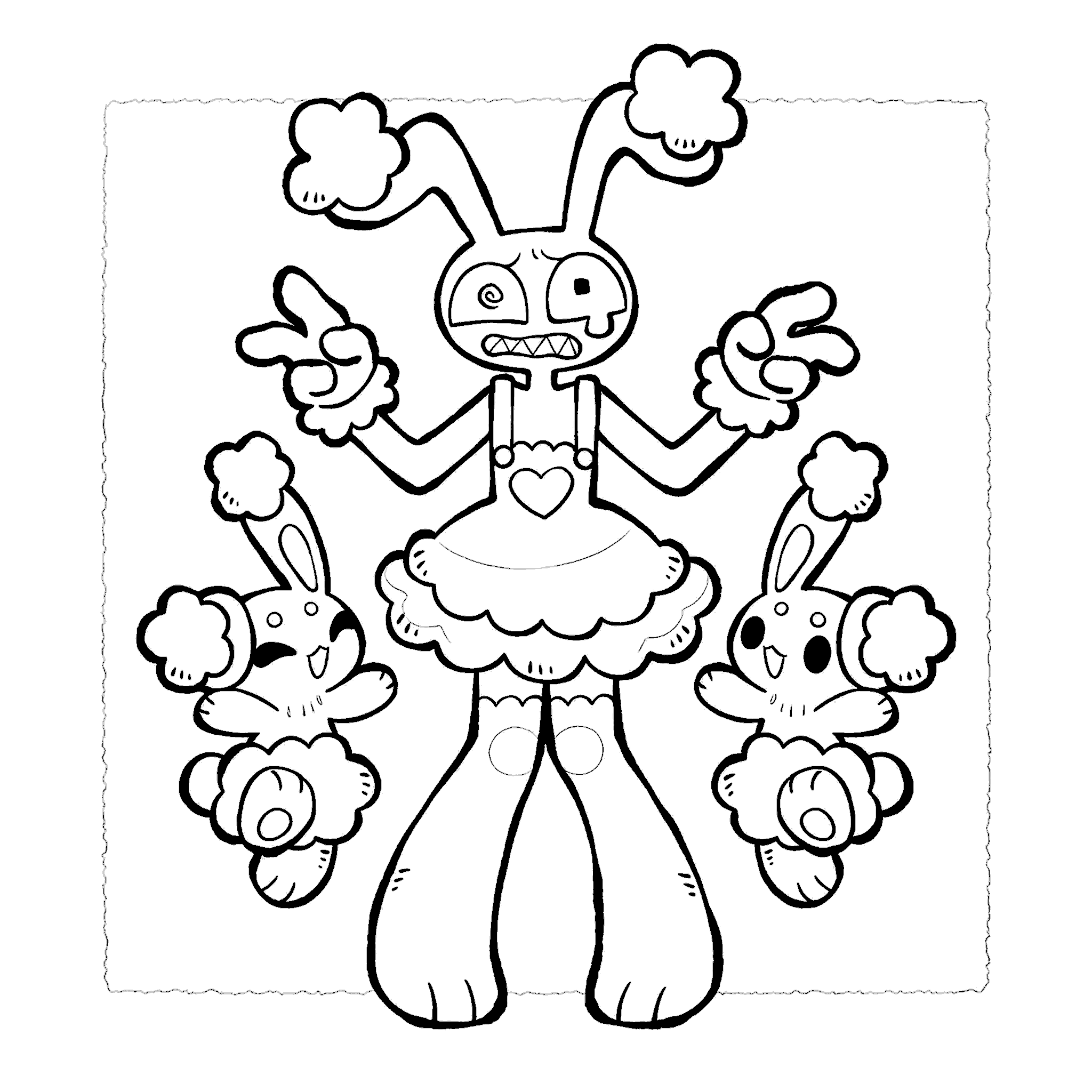 jax buneary pokemon crossover dress for kids tadc the amazing digital circus line art