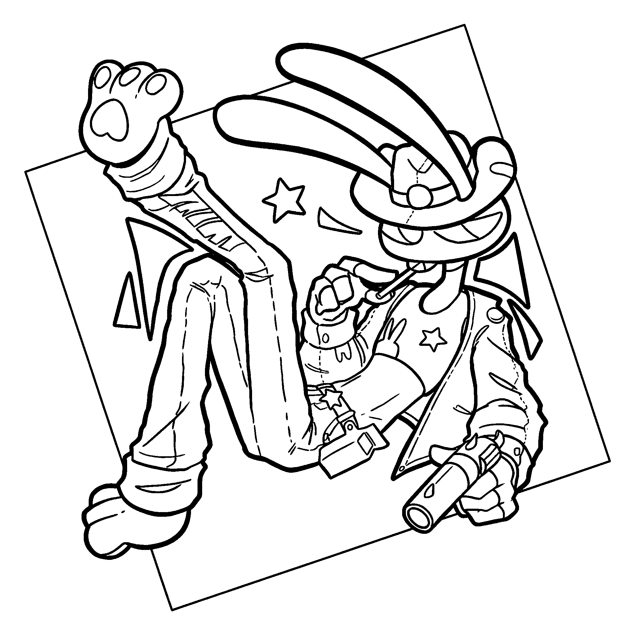 jax cowboy wild west sheriff for kids tadc the amazing digital circus line art